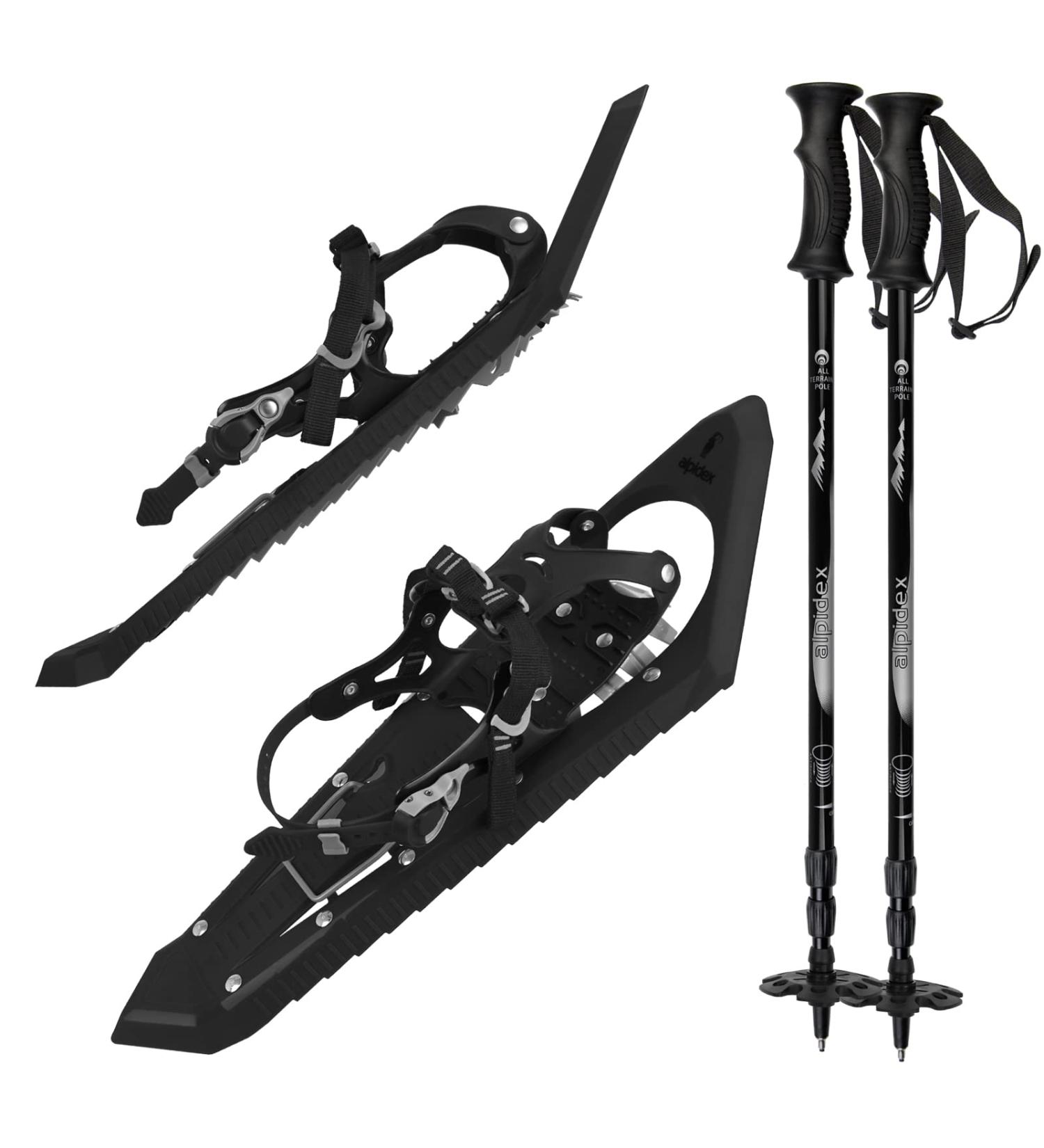 Buy ALPIDEX Snowshoes with Carrying Bag & Poles | Climbing Aid for Shoe Size 38-45 - Black - Buy Online on GoSupps.com