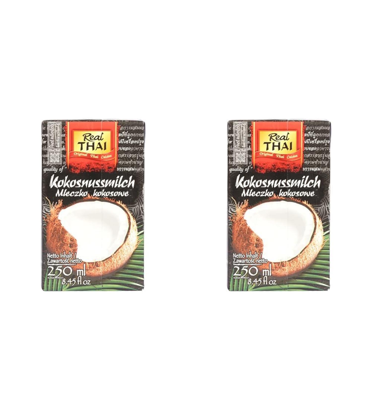 Buy Real Thai Coconut Milk Tetra Pak (250ml x 2) - Authentic Flavor for Cooking & Baking - International Shipping Available - Buy Online on GoSupps.com