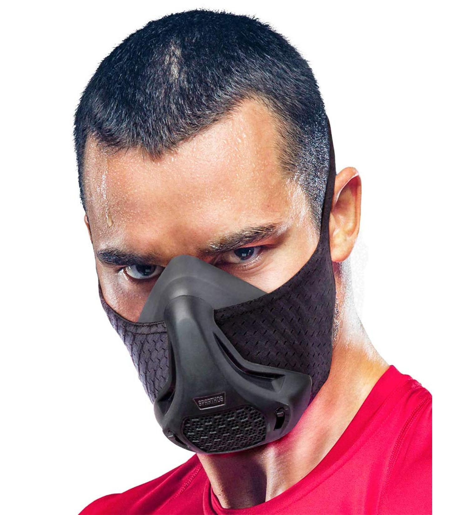 Sparthos Training Mask - 16 Levels for Gym, Cardio & Endurance Training - Midnight Black - Buy Online on GoSupps.com