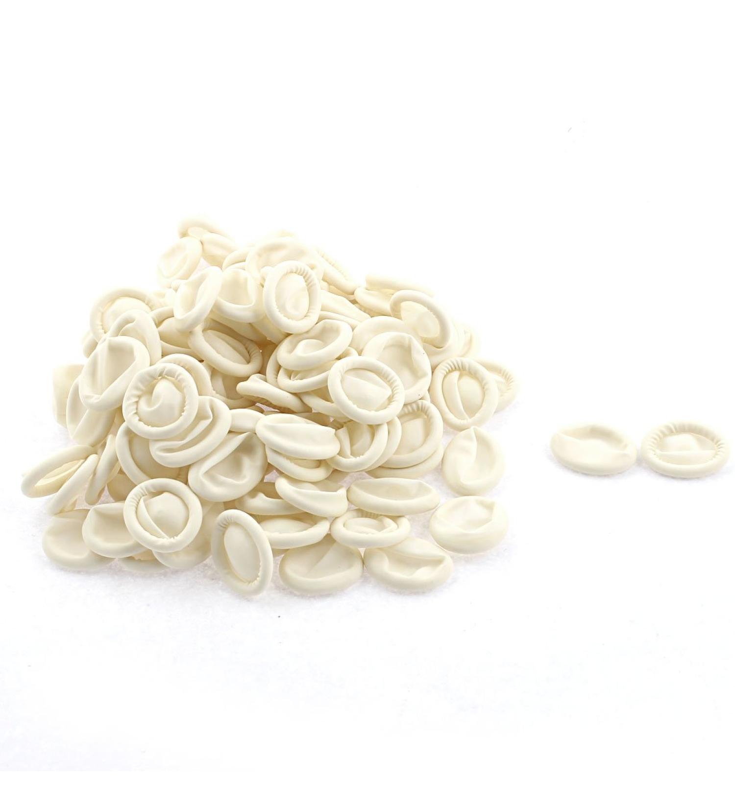 Ruilogod Latex Elastic Fingertip Cot Cover Protector Shield 120pcs off white