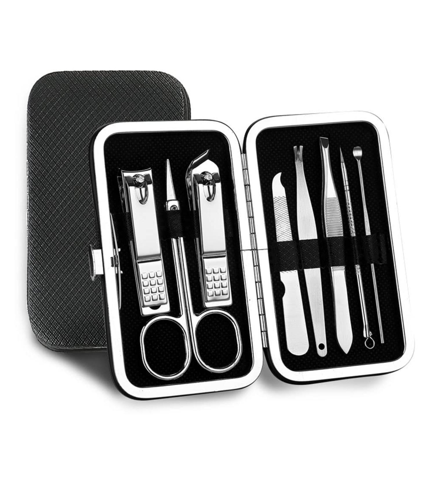 Nail Clippers Set Nail Clipper Set Black Stainless Steel Nail Manicure Tools Home Beauty Nail Set Travel Portable Gift Box Nail Set 8 Pieces (Color : A) - Buy Online on GoSupps.com