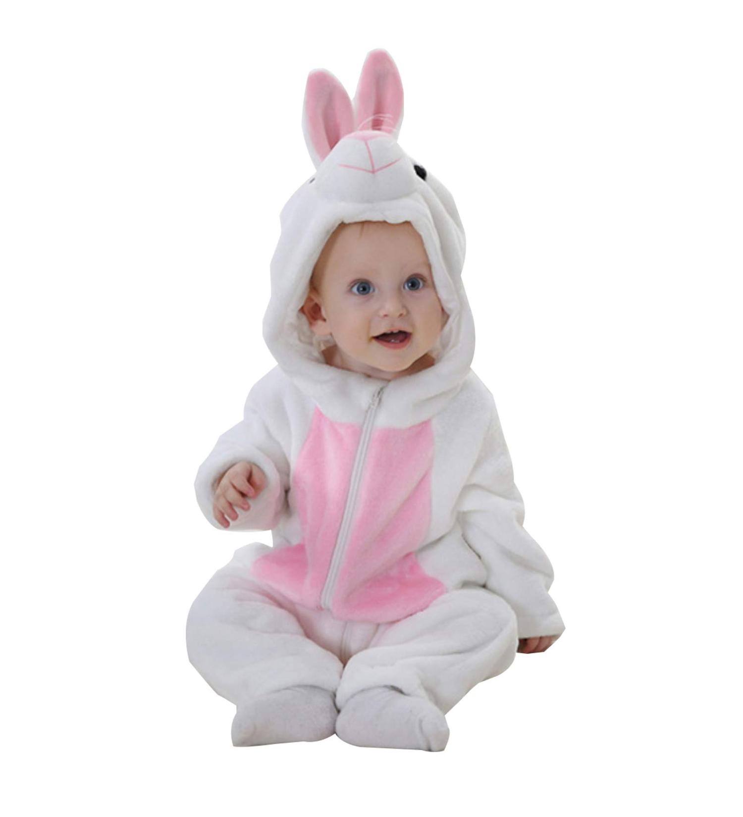 WSLCN Unisex Baby Romper Jumpsuit Hooded Cartoon Pyjamas Sleepsuit | 0-6 Months - Buy Online on GoSupps.com