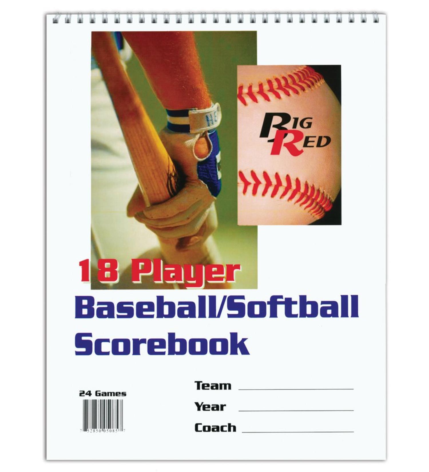 Big Red Scorebook 18 Player - Baseball/Softball