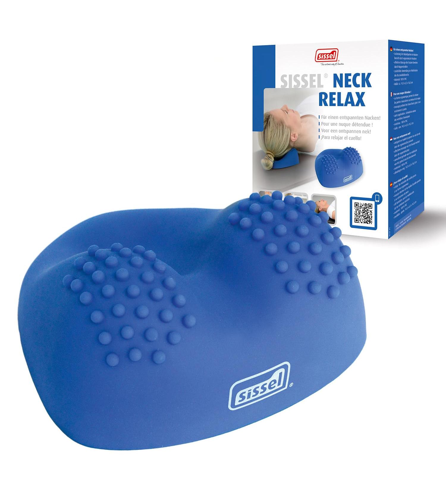 Sissel Neck Relax Massage Device - Ergonomic Neck Relief & Relaxation | Versatile for Pilates & Thoracic Support | Skin-Friendly PVC | Blue | Well-Being & Pain Relief - Buy Online on GoSupps.com