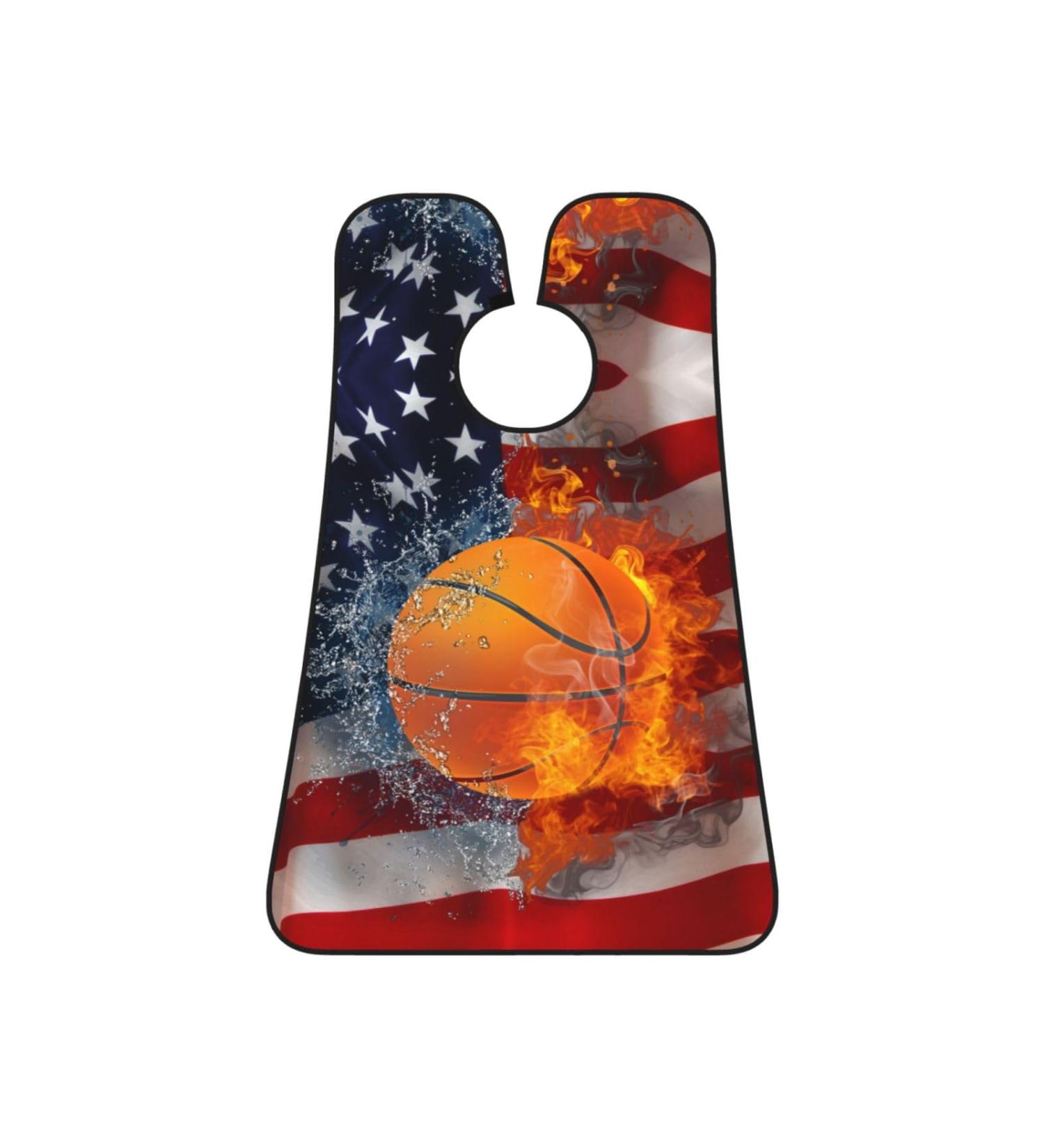 USA Flag Basketball Beard Bib | Non-Stick Hair Catcher & Grooming Cloth for Men | Perfect Gift for Sports Fans - Buy Online on GoSupps.com