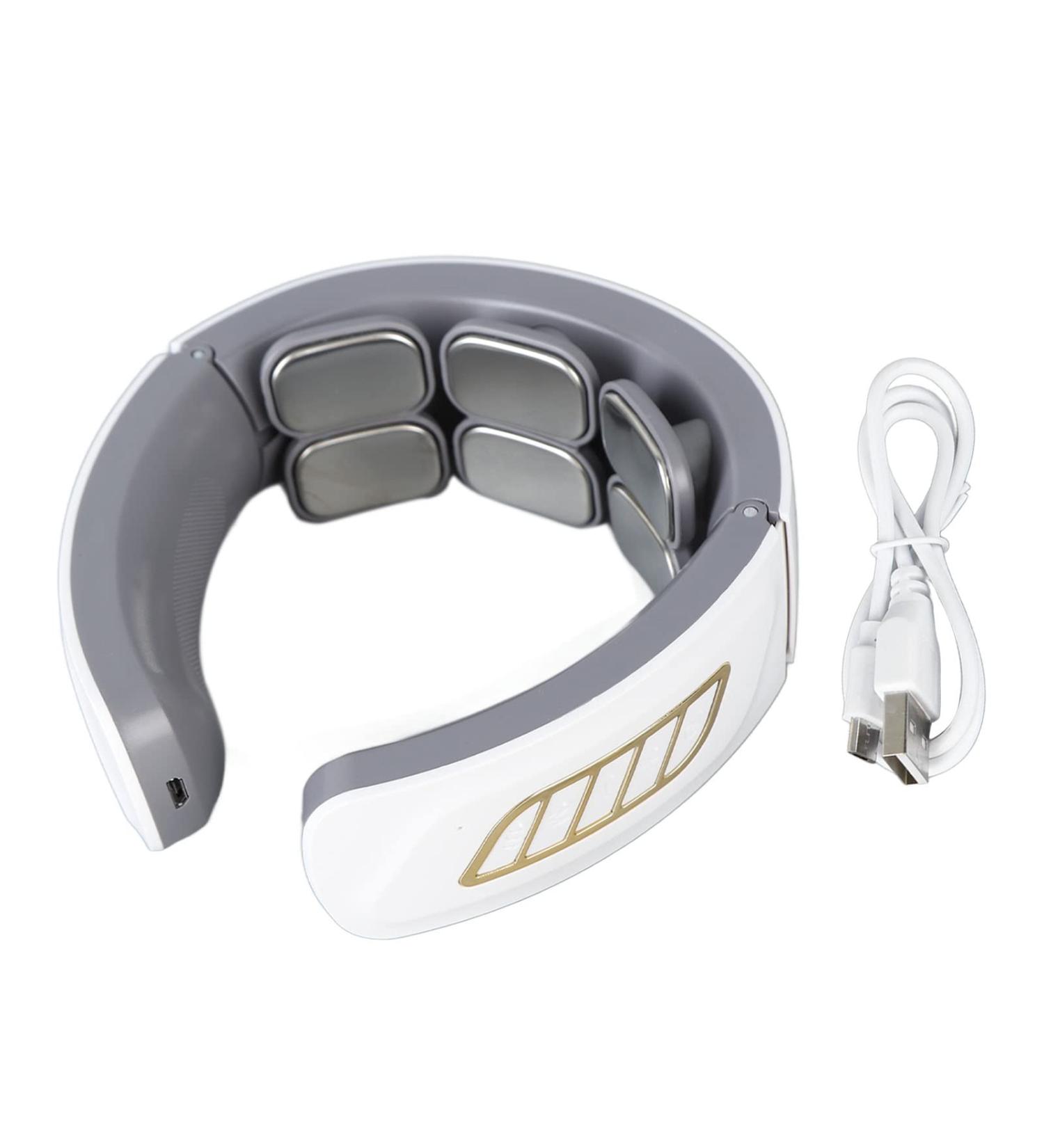 Neck Massage Device - Wireless Electrical Neck Massager for Men & Women | Adjustable Lymphatic Drainage Relief & Tiredness Reduction - Buy Online on GoSupps.com