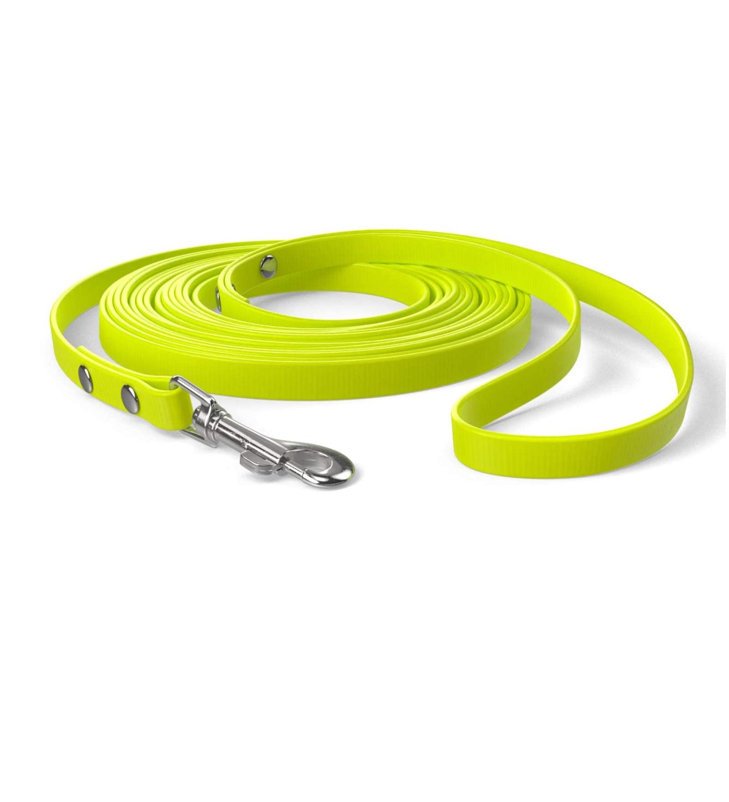 5m Neon Yellow Dog Leash - Extra Narrow Dirt & Water Repellent Towline for Small Dogs - Buy Online on GoSupps.com