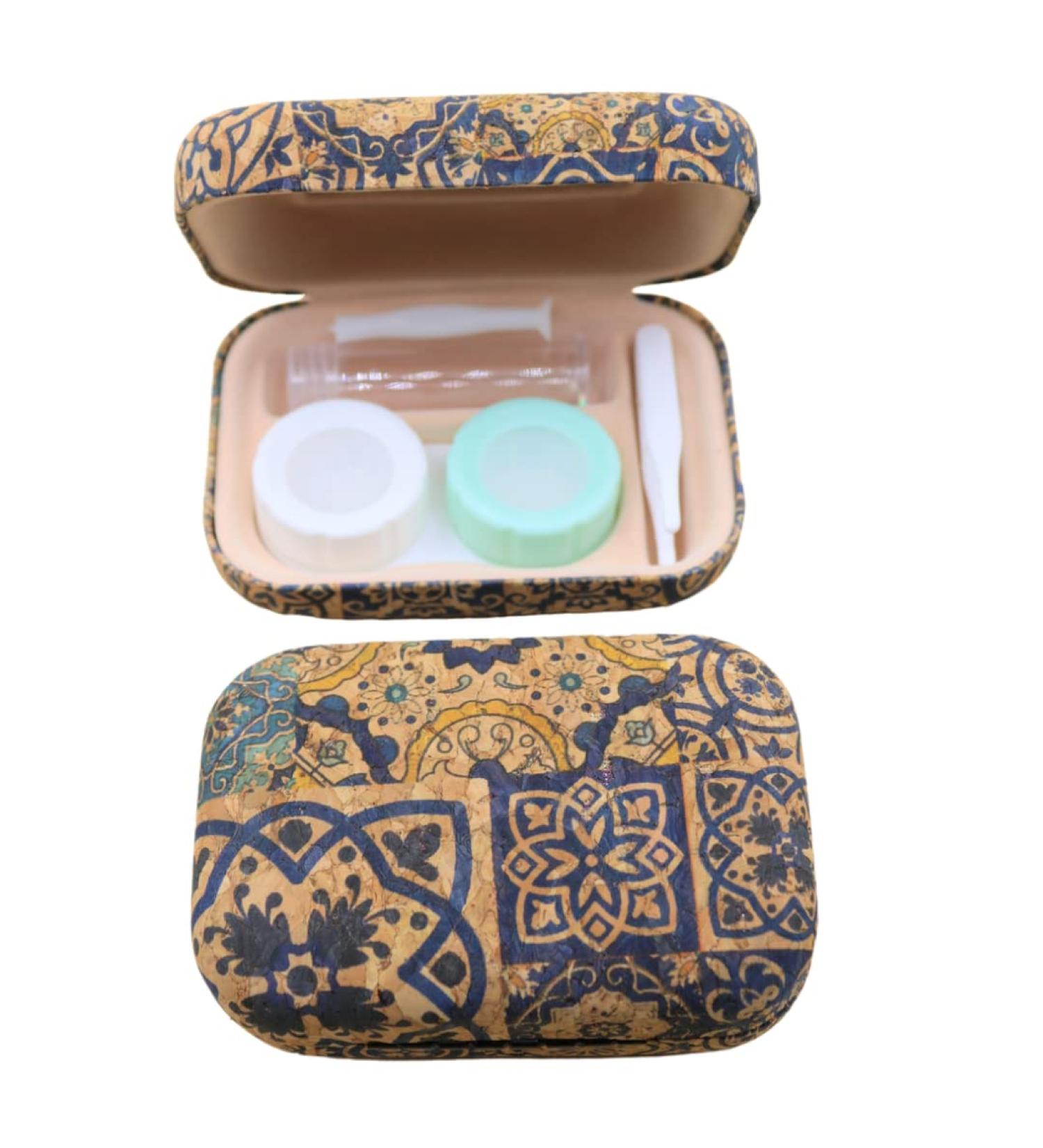 Elegant Mandalas Blue Cork Contact Lenses & Travel Case | Stylish Casual & Sporty - Buy Online on GoSupps.com