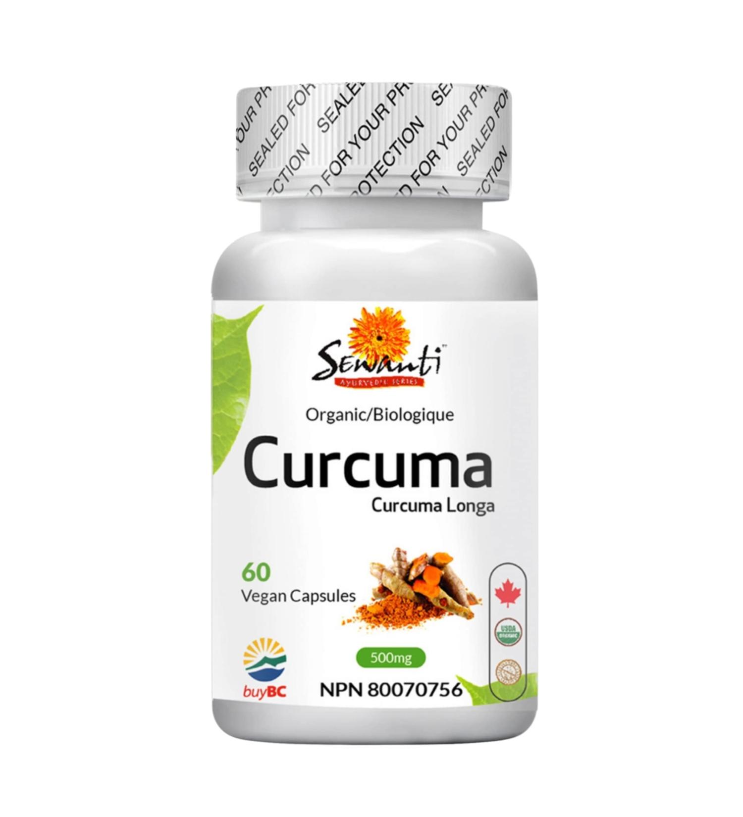 Sewanti Organic Curcumin Extract 95% with Black Pepper Indian Long Pepper and Ginger for Joint Pain Liver protectant Curcumin extract NPN 80070675 60 Vegan Capsules - Buy Online on GoSupps.com