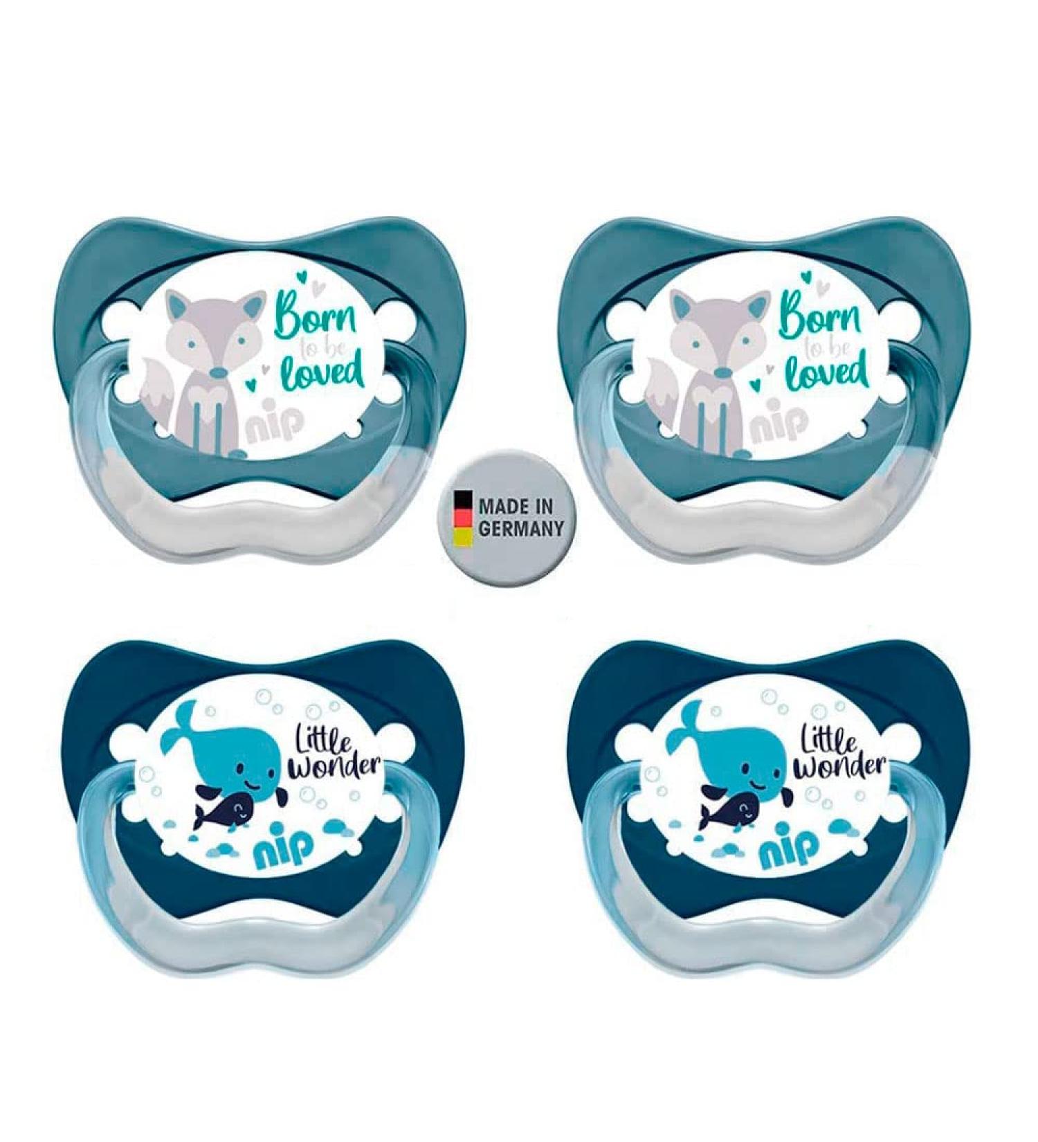 NIP Natural Latex Pacifier Set - 4 Pieces Size 1 (0-6 Months) - Safe & Soothing for Babies - Buy Online on GoSupps.com