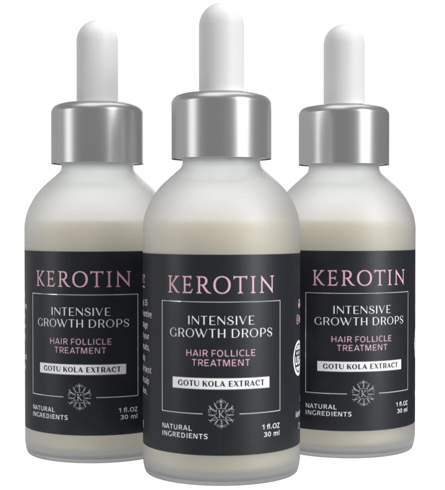 Kerotin Hair Growth Serum - Boost Density, Reduce Hair Loss, 3-Month Treatment for Thicker, Longer Hair - Buy Online on GoSupps.com
