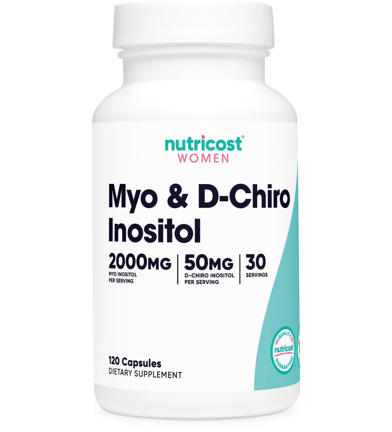 Nutricost Myo Inositol & D-Chiro Inositol 2000mg 120 Capsules for Women | Vegetarian Friendly, Non-GMO, Gluten Free | 30 Servings - Buy Online on GoSupps.com