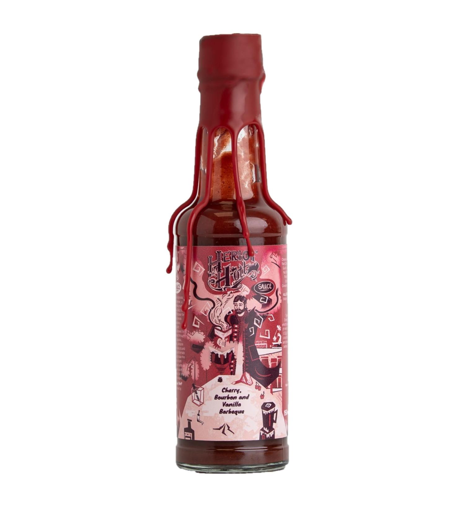 Heriot Hott Cherry Bourbon and Vanilla Barbeque Red Chilli Pepper Sauce Vegan 150ml