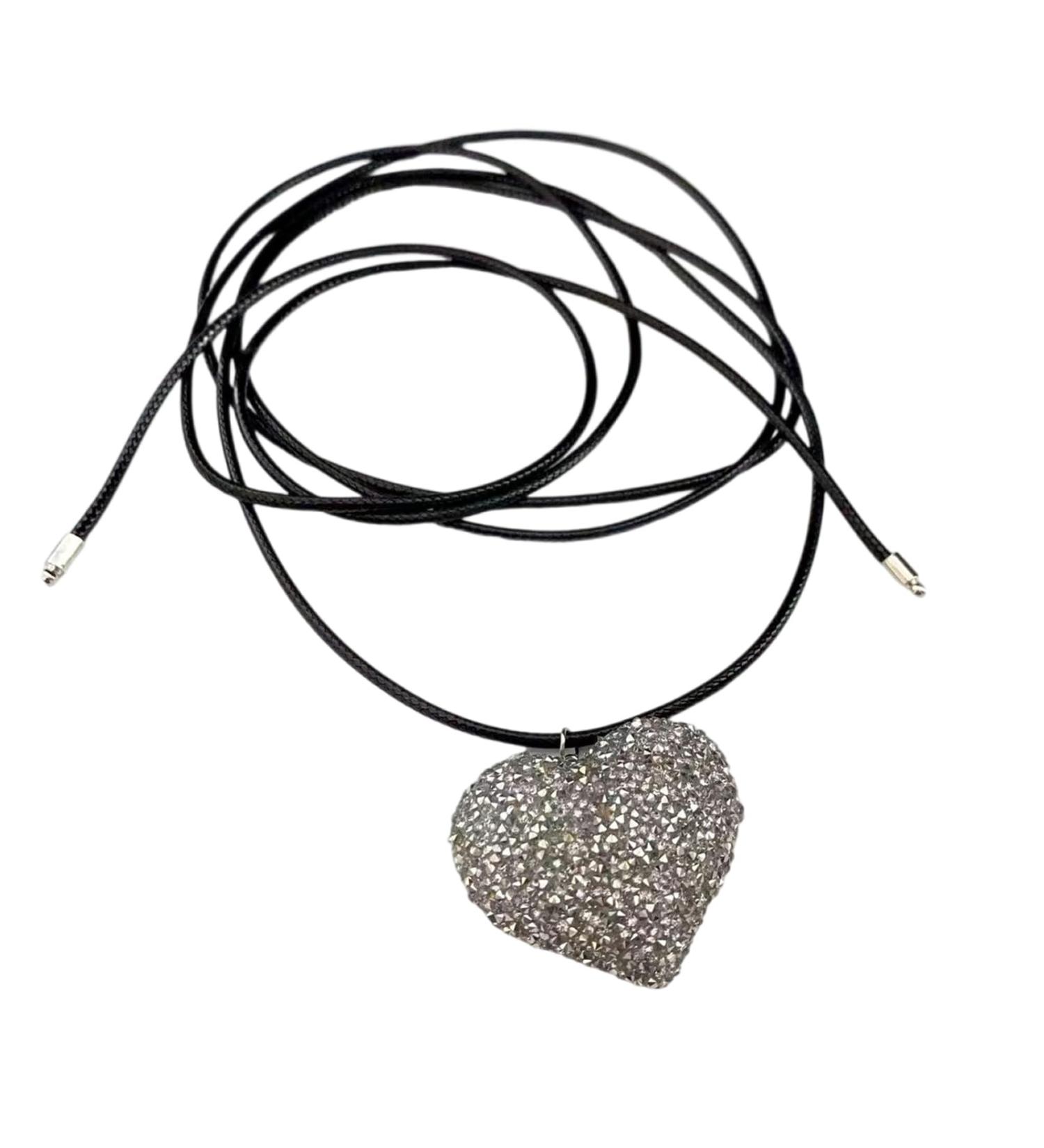 Oralgo's Elegant Heart Trailer Necklace | Crystal Peach Collar Jewelry for Women & Girls - Buy Online on GoSupps.com