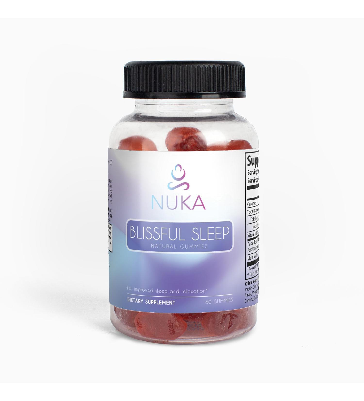 NUKA Melatonin 2mg Sleep Gummies for Adult - Natural Sleep Aid with Passiflora Extract & Vitamin B6 Restful Sleep & Relaxation Drug Free Non GMO Vegan & Gluten Free - Passion Fruit 60 Gummies - Buy Online on GoSupps.com