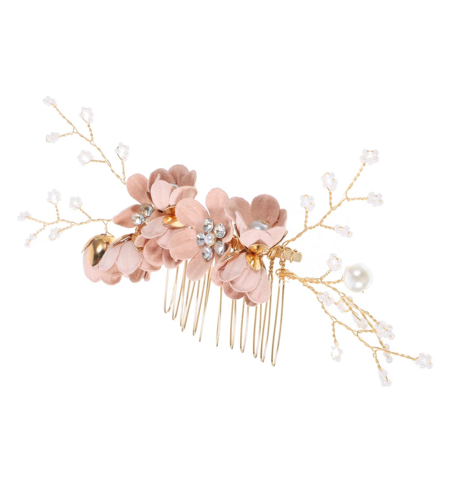 Mikinona Flower Hair Comb Decorative Hair Comb for Women Hair Accessories for Women Hanfu Hair Accessories Hair Comb for Women Accessories Fine Hair Pink The Flowers Hair Piece Metal Miss - Buy Online on GoSupps.com