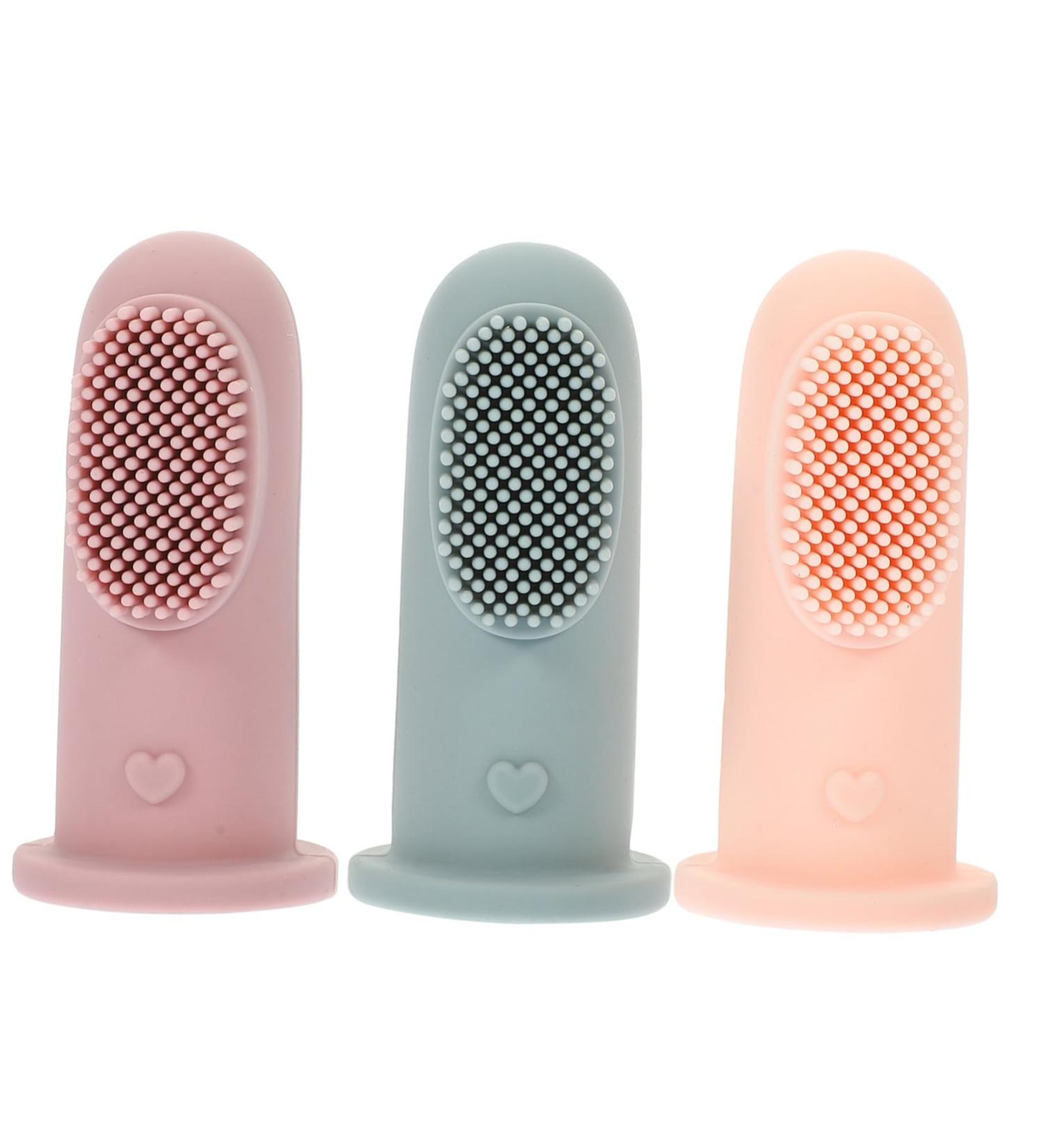 Minkissy 3 Pieces Toothbrush Set - Tongue Cleaner Teether & Finger Brush Massager for Kids - International Shipping Available - Buy Online on GoSupps.com