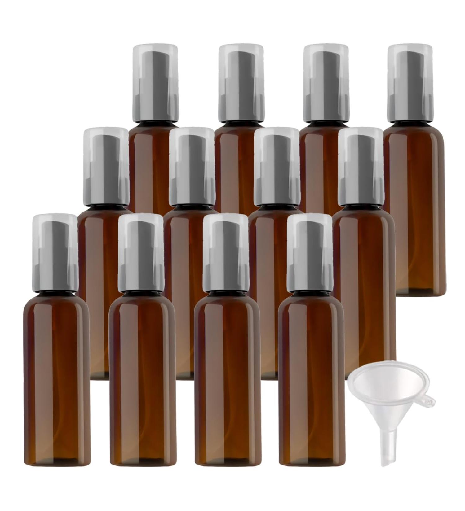 ZEOABSY 12 Pieces 100 ml Brown Lotion Bottles with Black Pump 100ml Empty PET Plastic Lotion Pump Bottle Cosmetic Gel Travel Container for Cosmetic Make up Cleaning + 2 x Funnel Brown 100ml - Buy Online on GoSupps.com