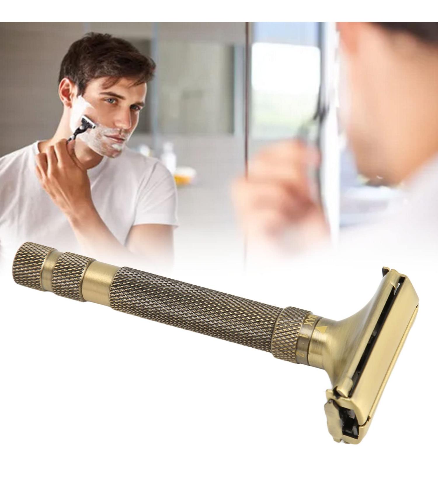 ZJchao Double Edge Security Razor - Reusable Portable Beard Cutter for Men & Women - Long Grip Designed for Precision Shaving - Buy Online on GoSupps.com