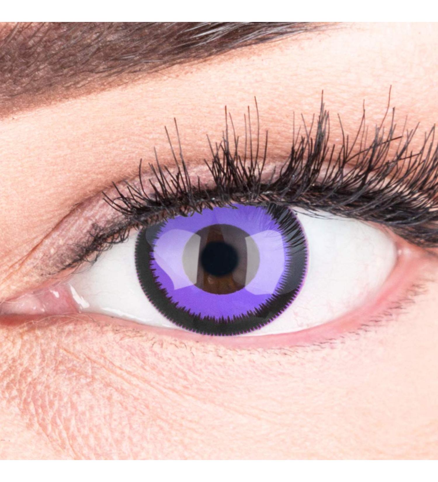 Funnylens Purple Black Crazy Fun Contact Lenses | Perfect for Halloween & Carnival | Free Lens Containers Included - Buy Online on GoSupps.com