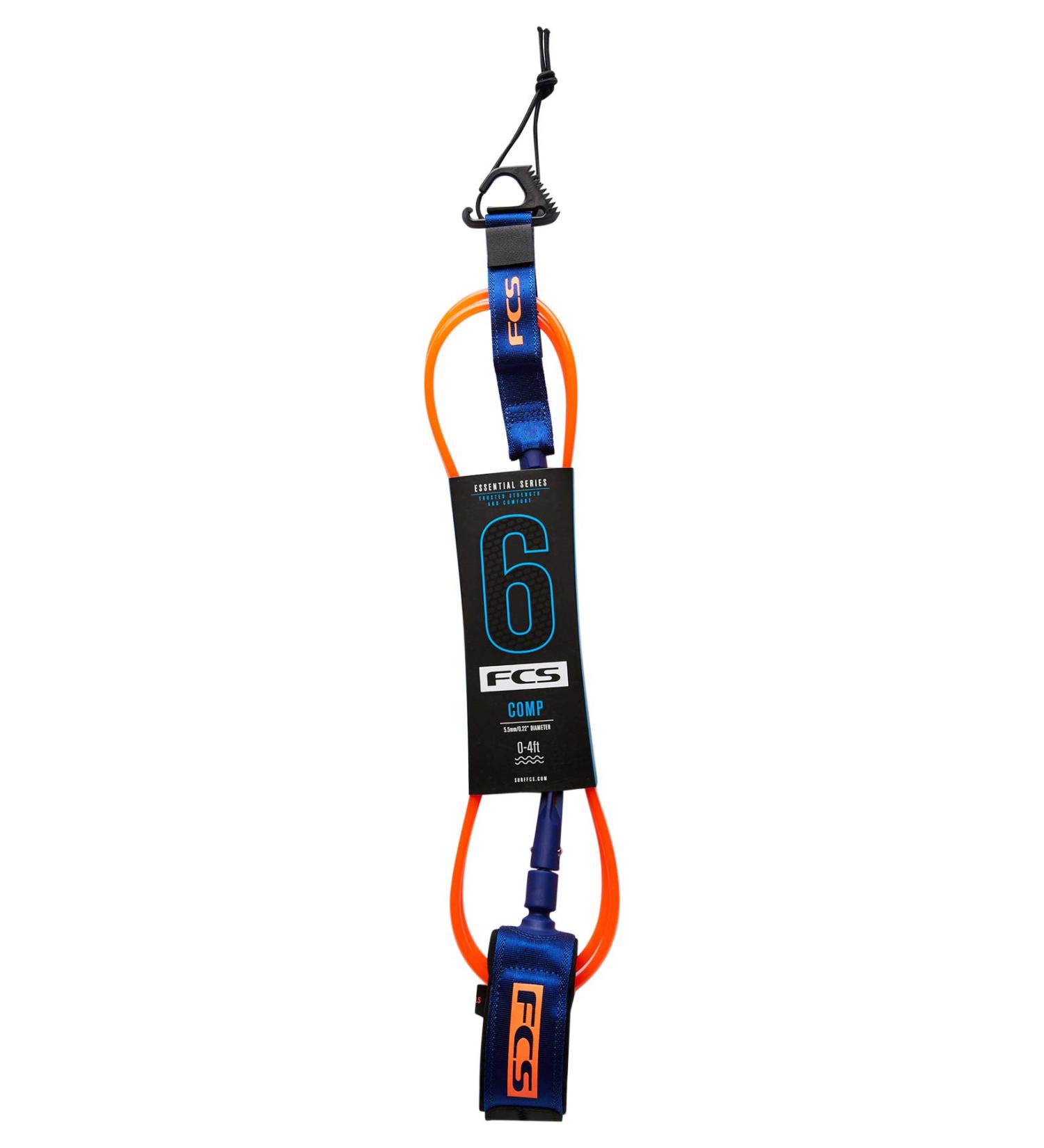FCS All Around Surfboard Leash 6' Blood Orange/Navy - Durable and Stylish - Buy Online on GoSupps.com