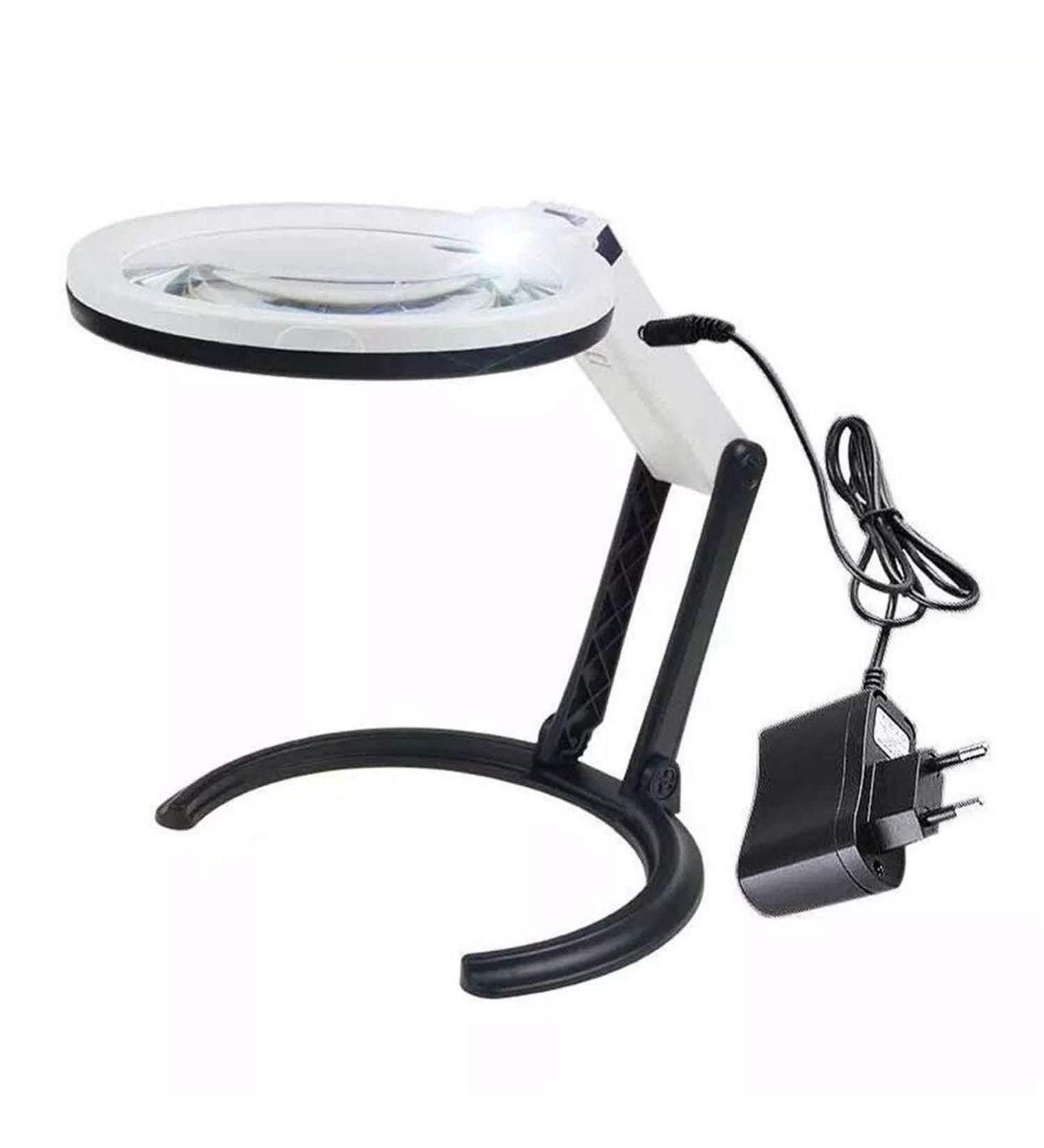 Desktop Glass Chargeable Folding Identification Tool 6X 10X HD Lens with LED Light Maintenance Reading Magnifier Good Times - Buy Online on GoSupps.com