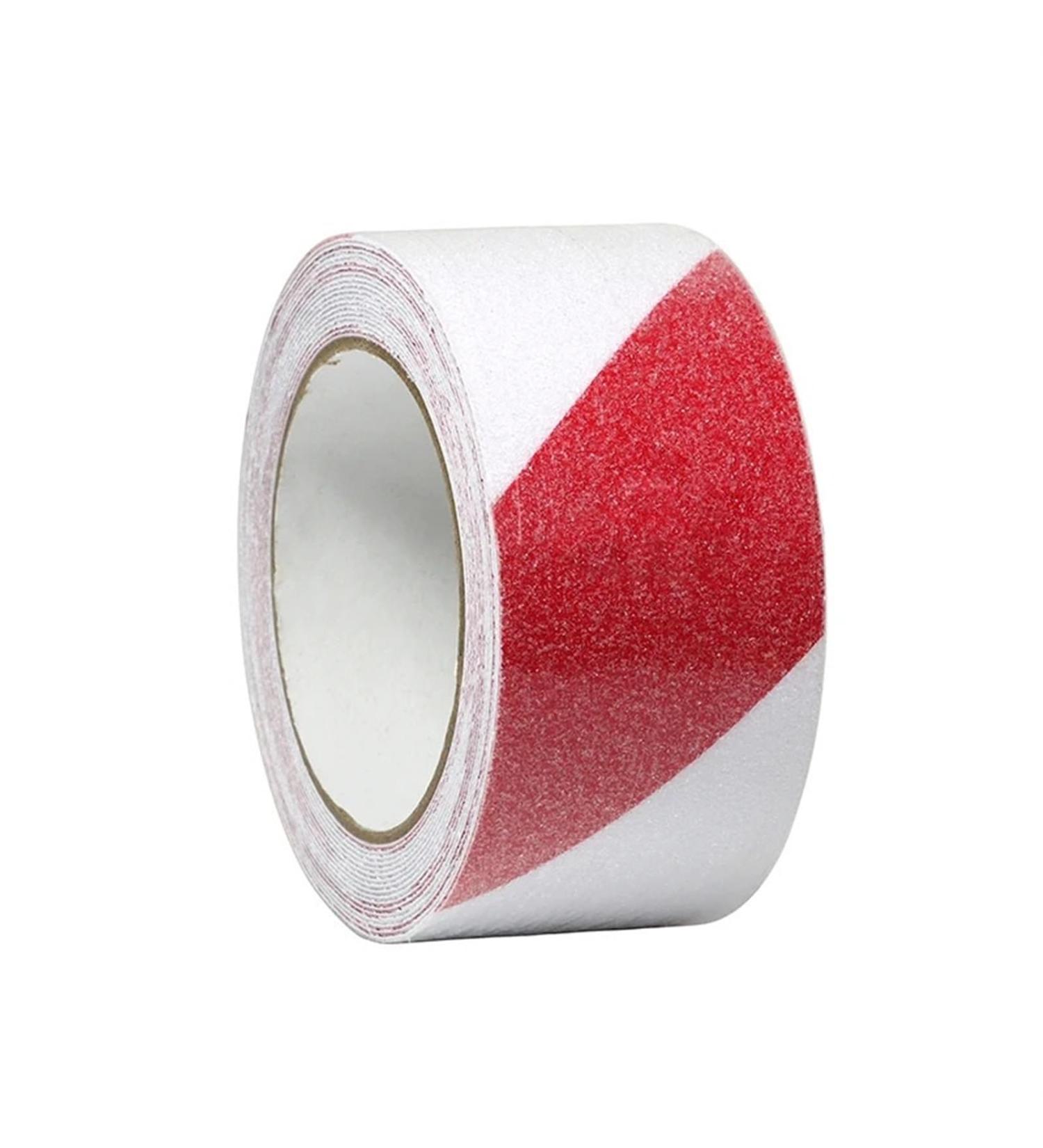 Hazard Tape Anti Slip Tape Matte Tape Waterproof and Wear-Resistant Sandpaper Stairs Night Matte Non-Slip Sticker Strip(Redwhite 5.0cm) 5.0cm Redwhite - Buy Online on GoSupps.com
