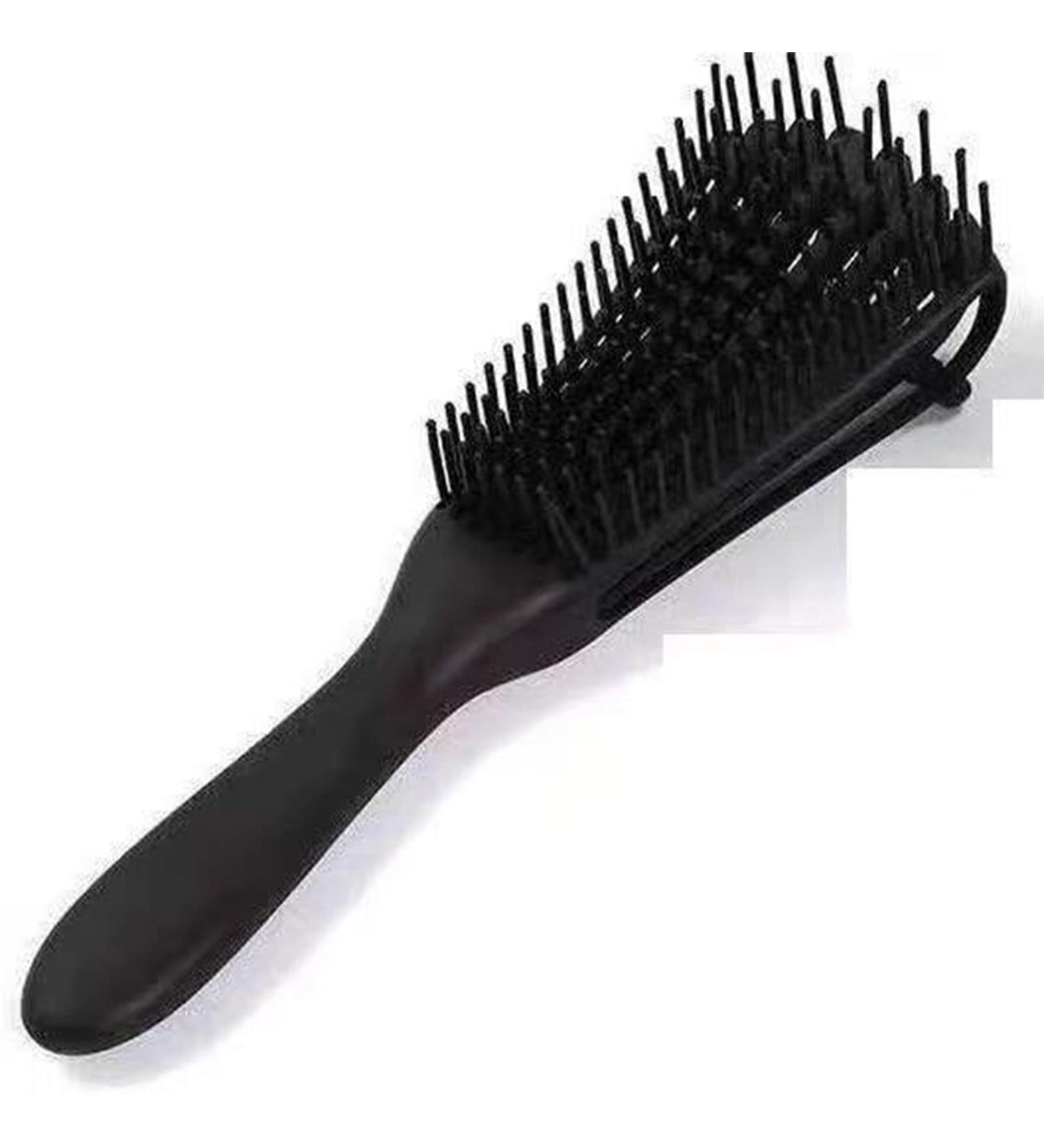 Detangling Brush 8 Rows Lightweight Detachable Ergonomic Massage Universal Detangling Brush for Women on the Go (Black)