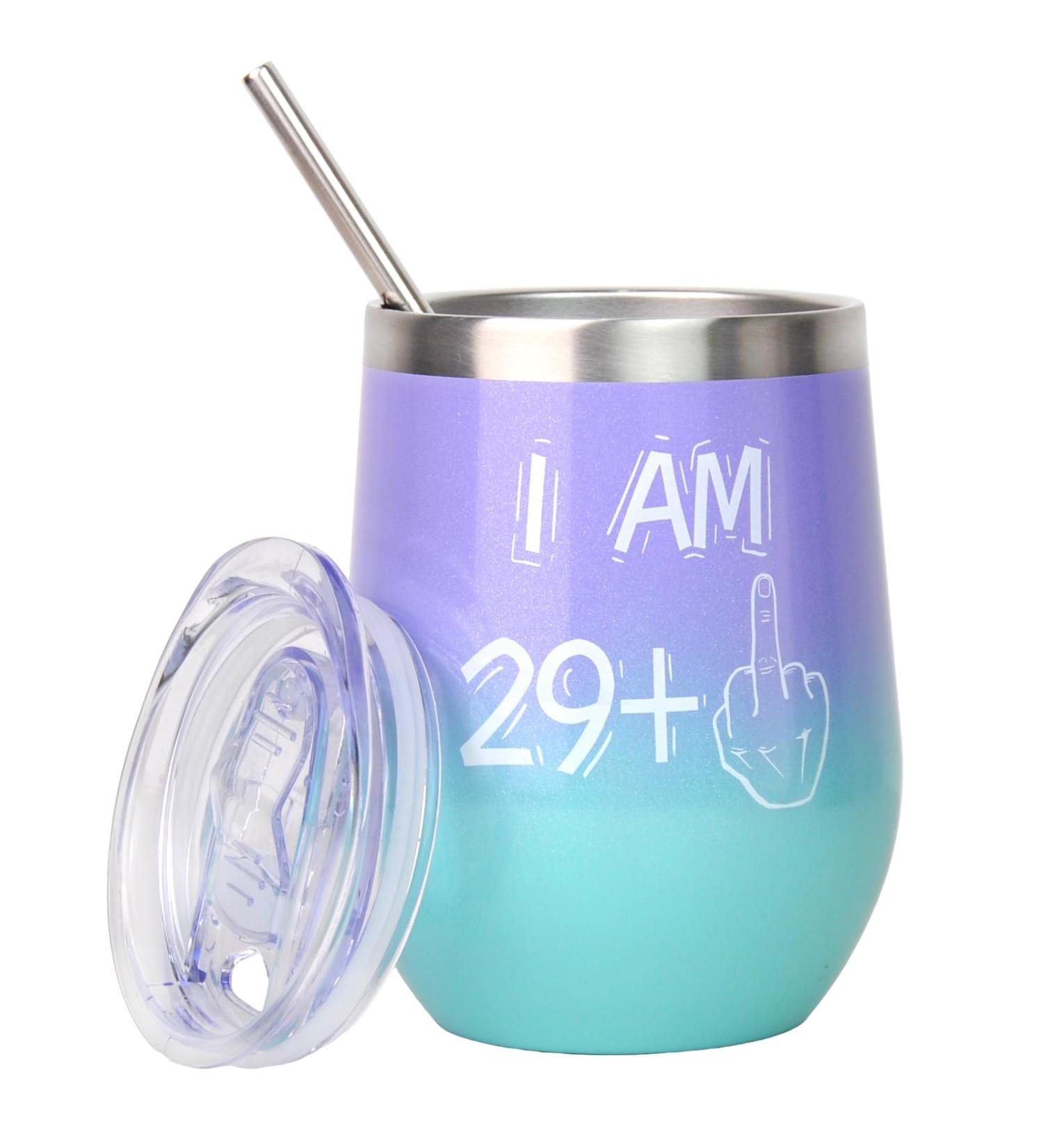 Bokalaka 30th Birthday Gift for Women - 350ml Stainless Steel Wine Tumbler | Stylish Gradient Color - Buy Online on GoSupps.com