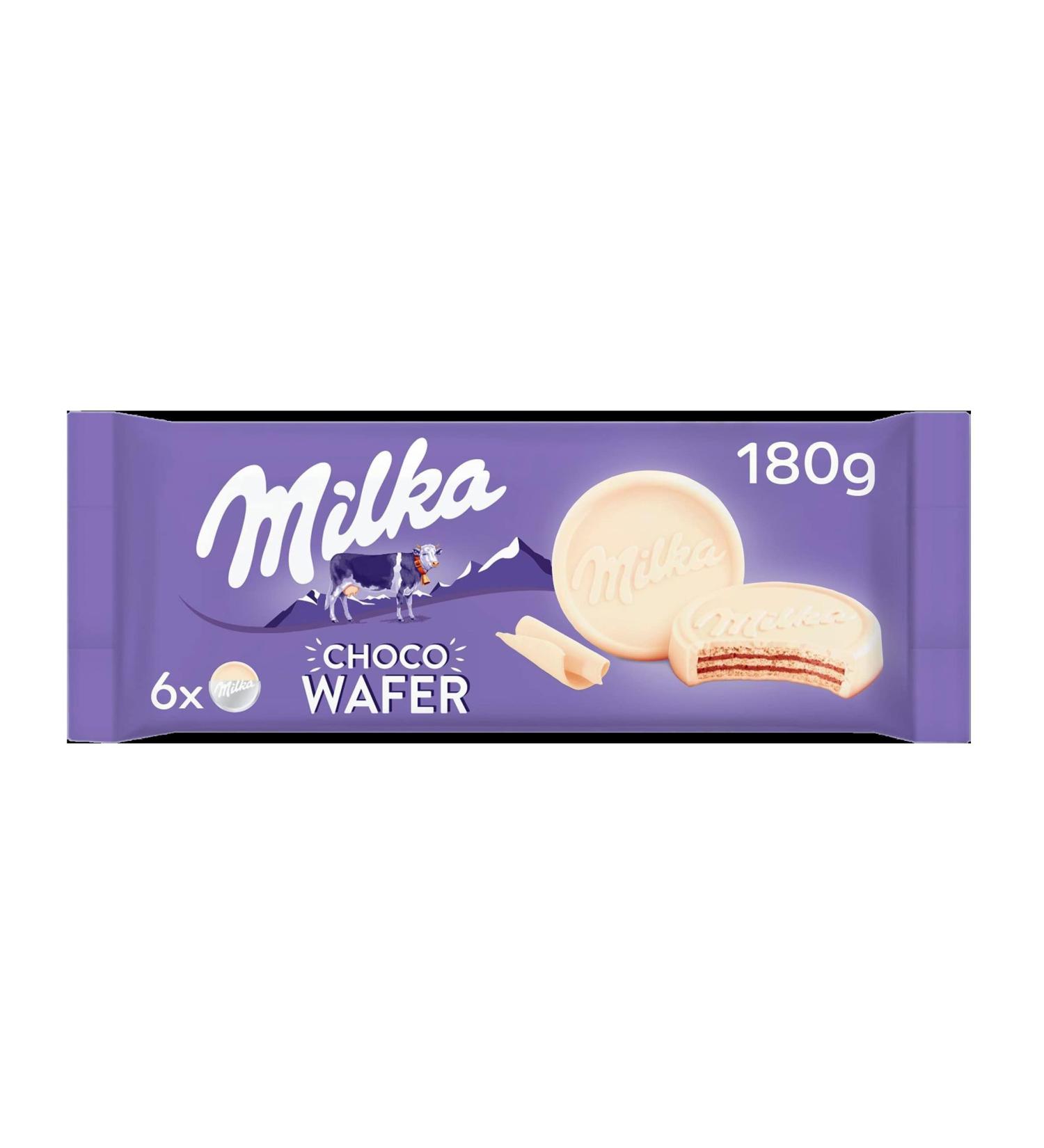 Milka Wafer Chocolate | Milka Choco Wafer | Wafers with Cocoa Cream & White Chocolate Cover | Milka Cookies | 6.34 Ounce Total Weight - Buy Online on GoSupps.com