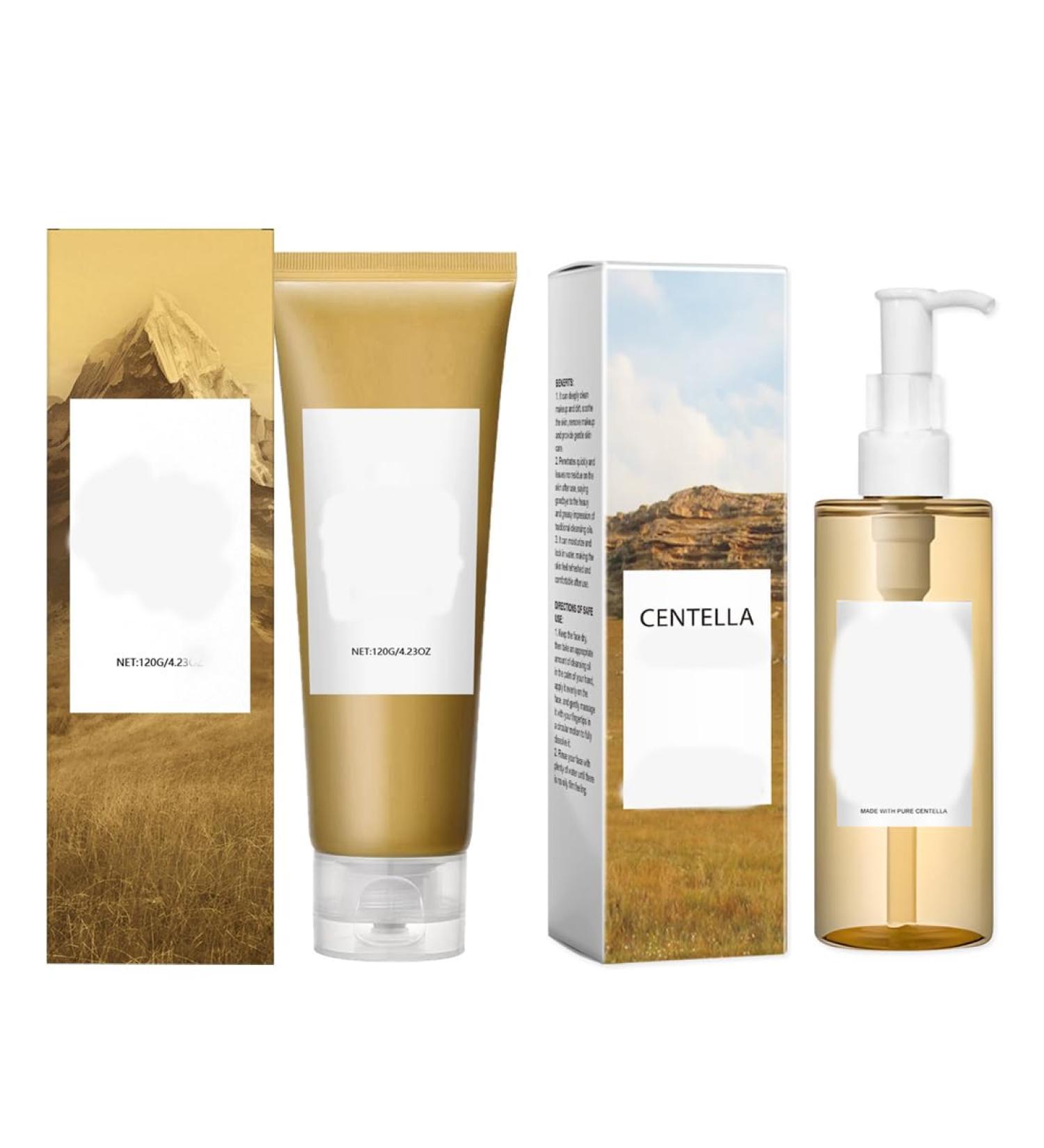 Centella Cleansing Oil + Centella Nettoyant Visage Madagascar Centella Mousse Centella Asiatica Extract Pore Control Cleansing Oil Pore Deep Cleansing Convient aux peaux sensibles(2PCS) - Buy Online on GoSupps.com