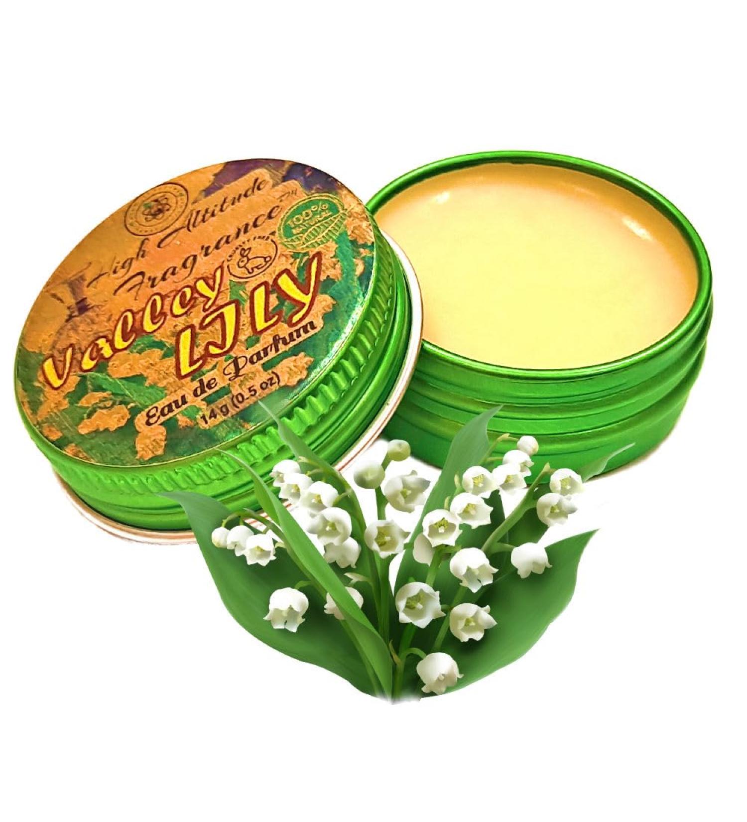 LILY of the VALLEY Perfume - Eau de Parfum - Solid Balm (Muguet Fresh Lily Mimosa Cassie Hyacinth Green Tea) - Natural Fragrance - Wedding Party Travel Seminar Guest Favors Gifts - 0.5oz - Buy Online on GoSupps.com