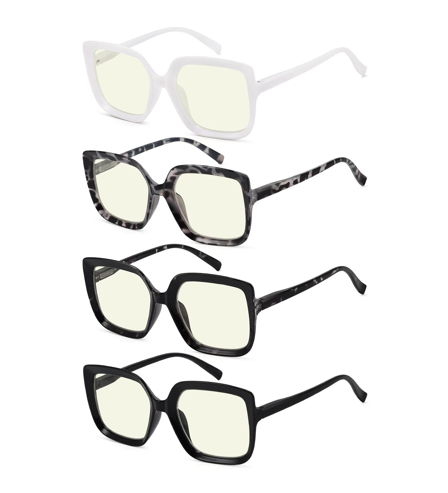 Shop Eyekepper 4-Pack Blue Light Blocking Reading Glasses +1.75 - Stylish Square Computer Readers for Women - Buy Online on GoSupps.com