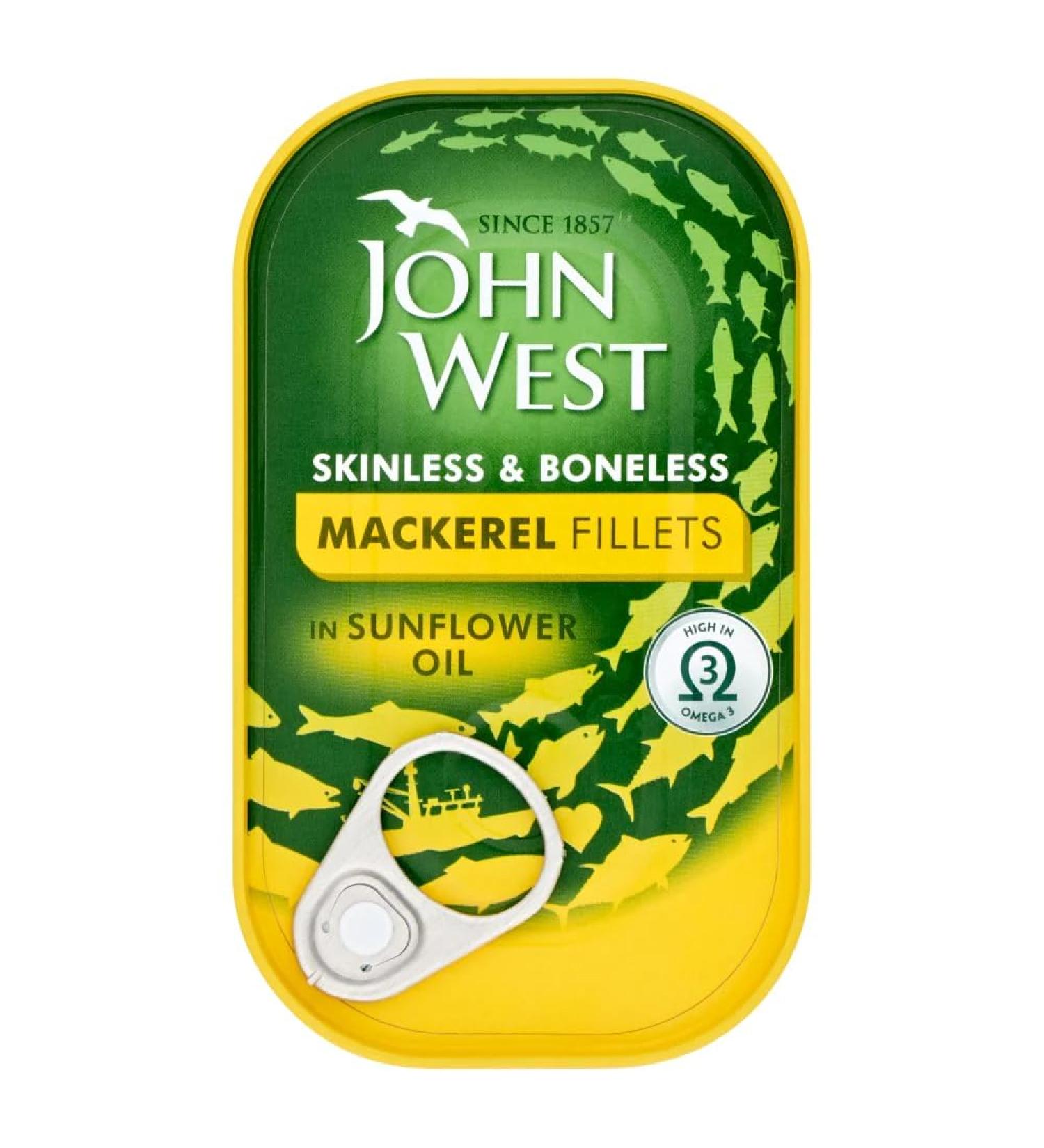 MASJohn West Mackerel Fillets in Sunflower Oil 125g-Food