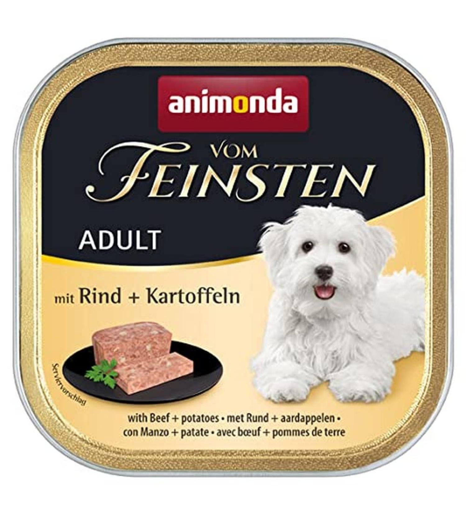 Animonda of the finest adult dog food wet food for adult dogs with beef + potatoes 22 x 150 g with beef + potatoes 1 piece (22 pack)