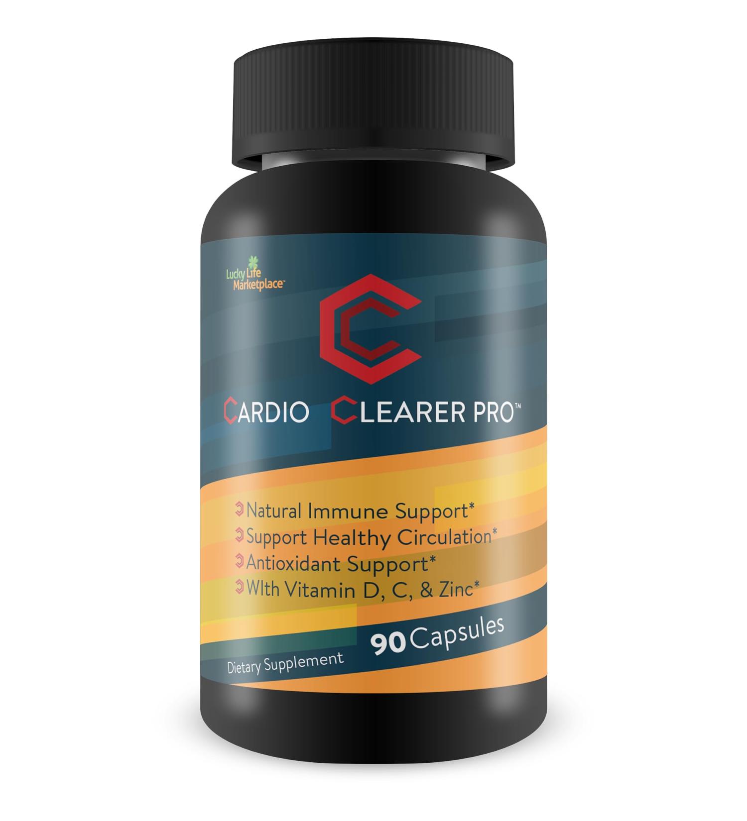 CC Cardio Clearer Pro - Natural Circulatory Health Support - Promote Healthy Blood Flow with Circulation Supplements - Vitamin C Turmeric Curcumin Garlic Ginger - Support Cardiovascular Health - Buy Online on GoSupps.com