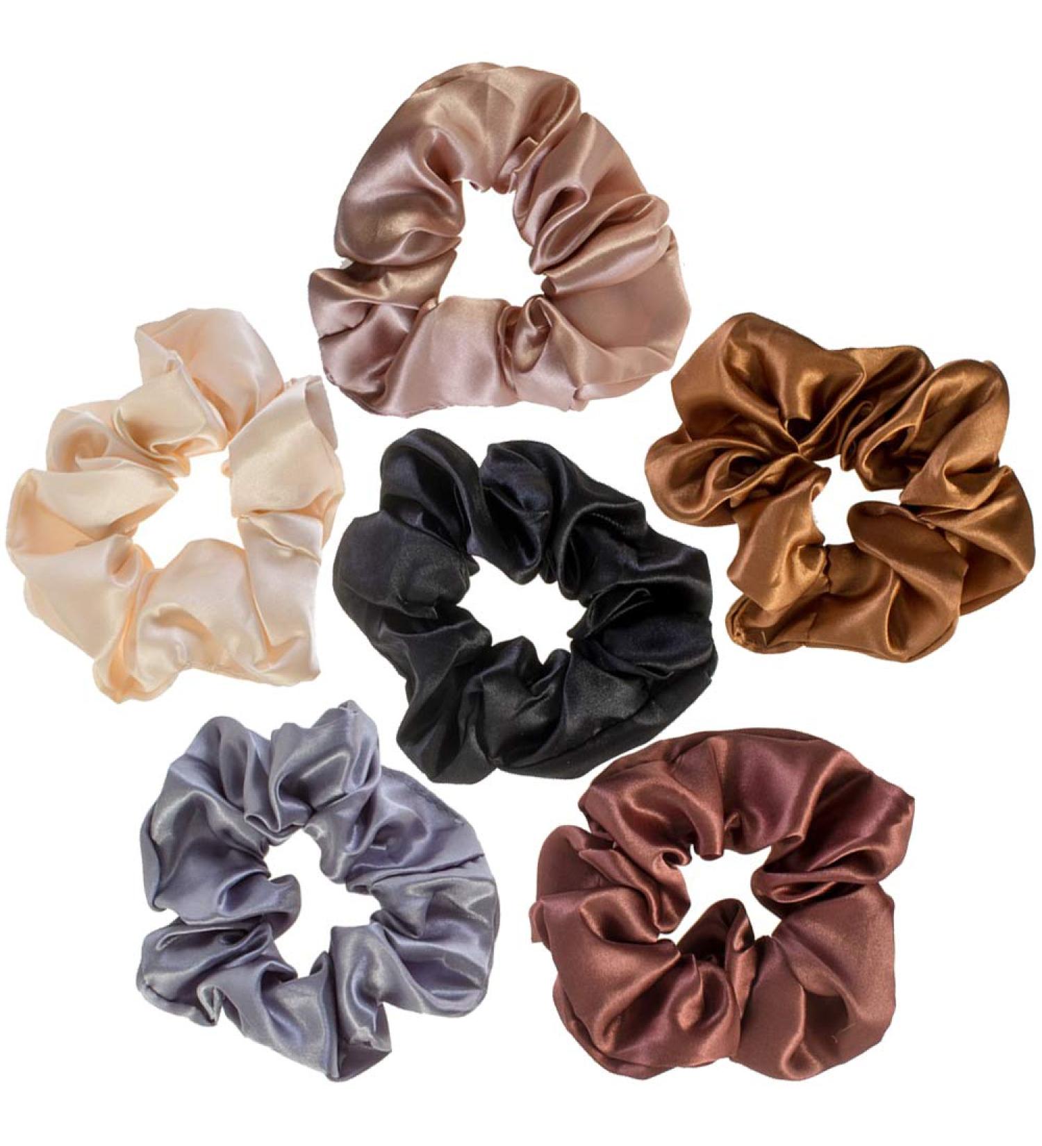 VAGA Cute Scrunchies Set - 6 Colors, Soft Hair Elastics, Ponytail Holder Pack - Satin Scrunchies for Thick Hair - Buy Online on GoSupps.com