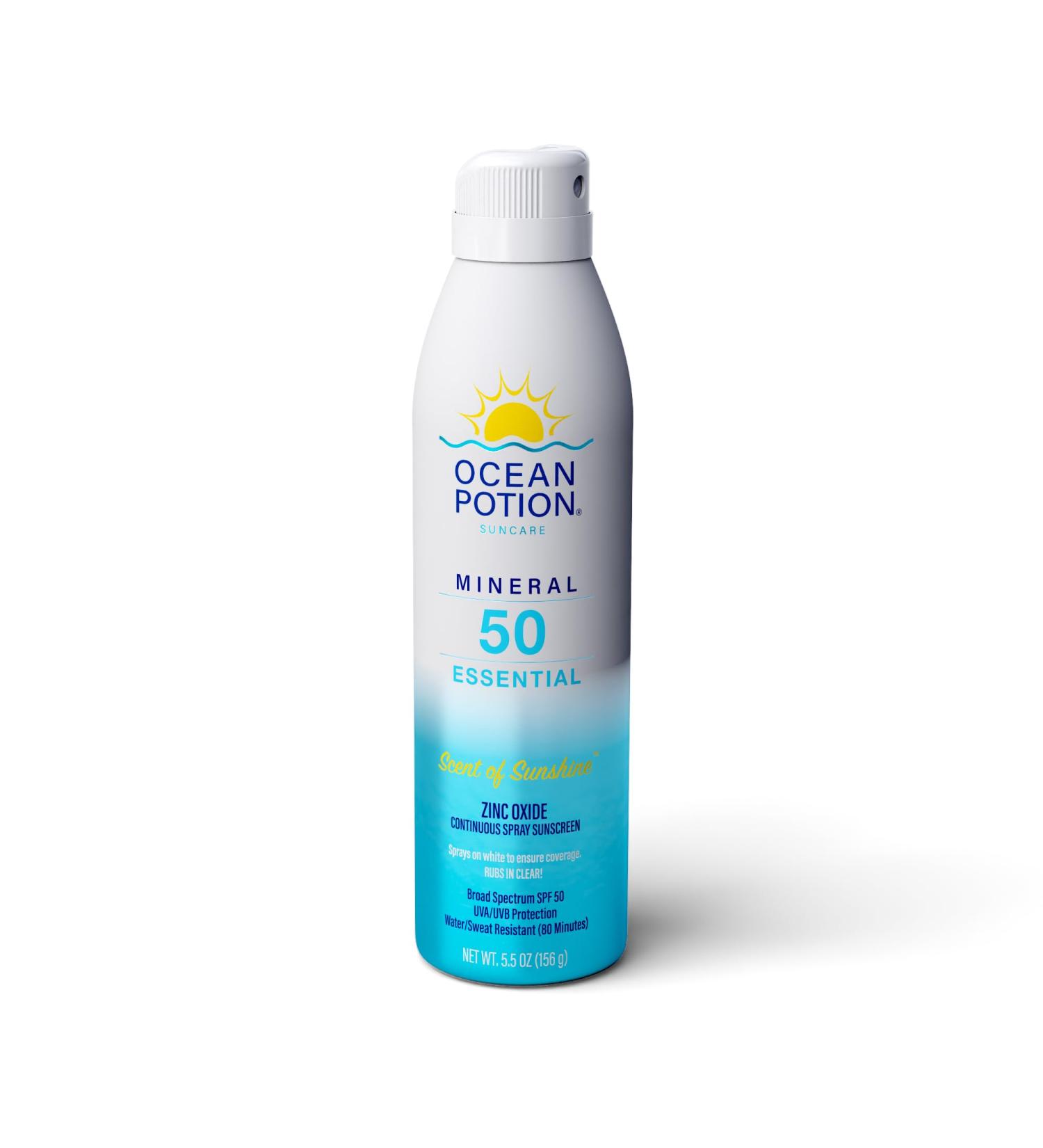 Ocean Potion Sunscreen Body Spray Essential SPF#50 5.5oz C-Spray - Mineral Formula - Buy Online on GoSupps.com