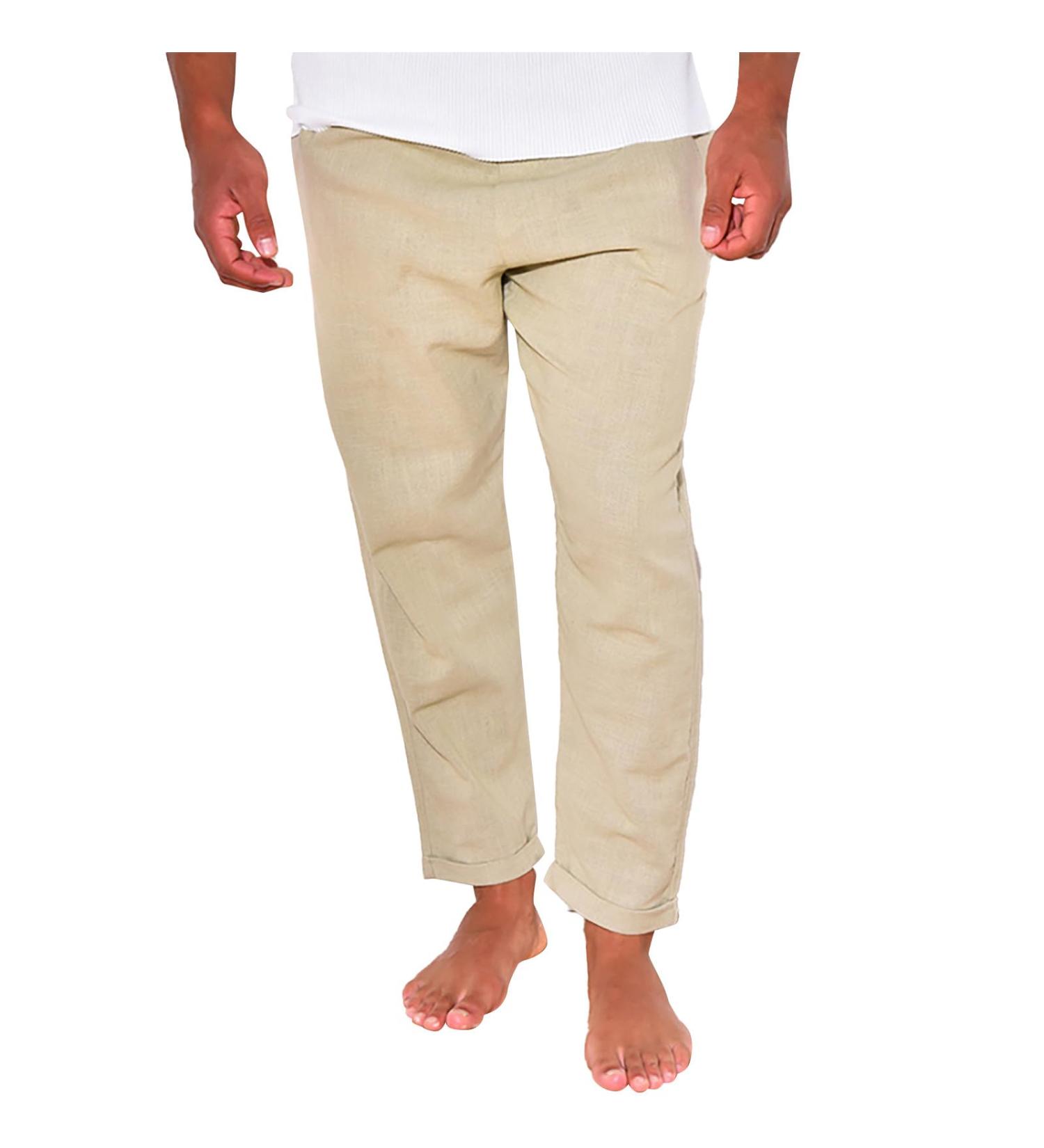 Men's Cargo Pants - Stretch Loose Straight Summer Leisure Pants - Breathable Khaki 3XL - Buy Online on GoSupps.com
