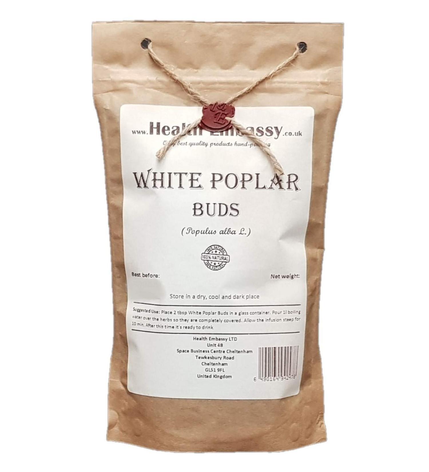 White Poplar Buds Tea | Populus Alba L | Bourgeons de Peuplier Blanc Tisane | Health Embassy (50g) - Buy Online on GoSupps.com