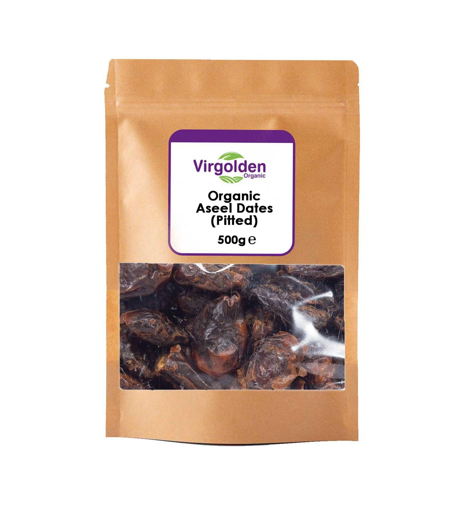 Organic Aseel Dates (Pitted) 500g by Virgolden Organic