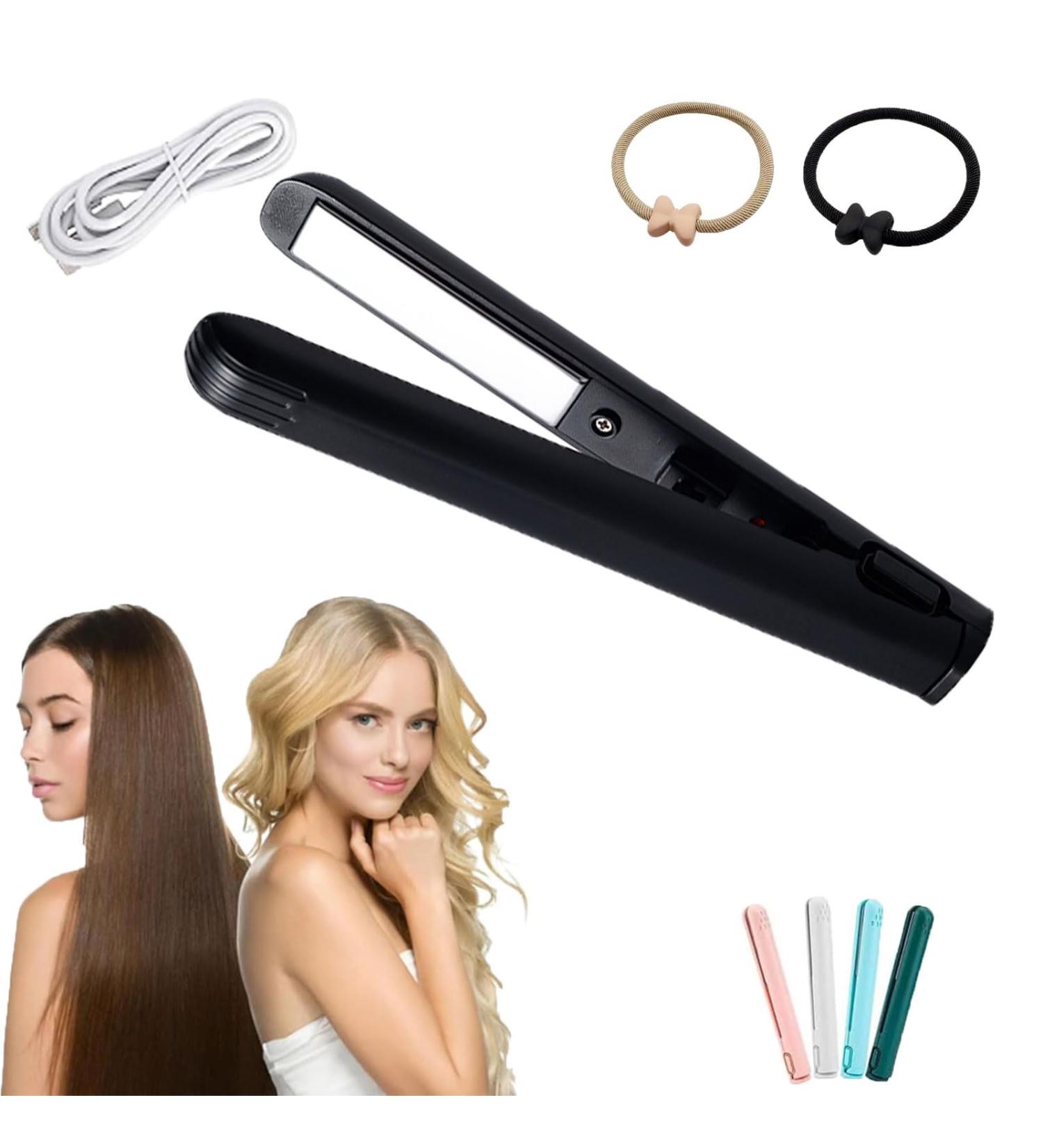 Mini Dual-Purpose Curling Iron USB Mini Dual-purpose Hair Straightener Curling Iron Goodwillbrave Mini Curling Iron Long-Lasting Portable Travel Hair Styler (Upgrade Black) - Buy Online on GoSupps.com