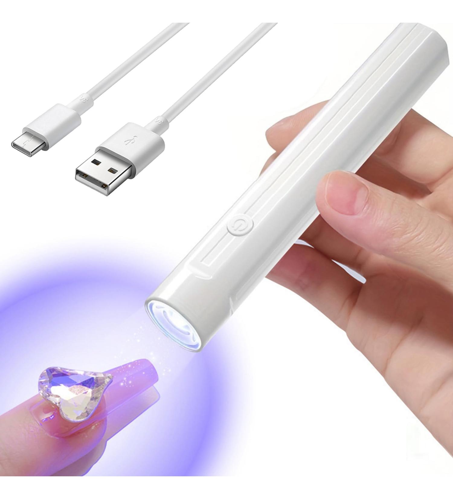Mini UV Lamps for Gel Nails - White UV Light for Gel Polish - Rechargeable USB Nail Dryer for Gel Nail Stickers - Handheld Flash Cure Nail Lamp with Key Switching 45s/60s - Buy Online on GoSupps.com