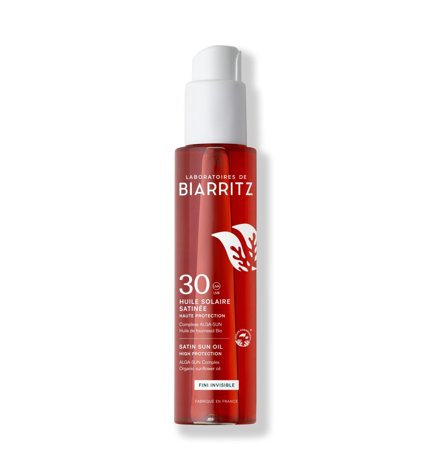 BIARRITZ LABORATORIES Laboratoires de Biarritz Satin sun oil LSF50 texture with invisible finish face body and hair fragrance 100 natural origin protects and refines the skin 125 ml - Buy Online on GoSupps.com