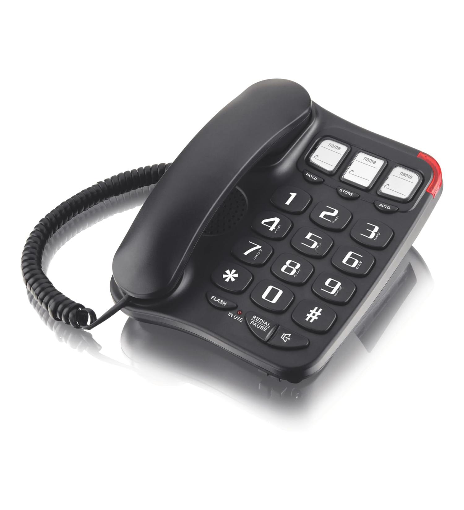 FEIlei Big Button Landline Phone Desktop Telephone Loud Ringtone Fixed Home Phone for Elderly and Visually Impaired - Buy Online on GoSupps.com