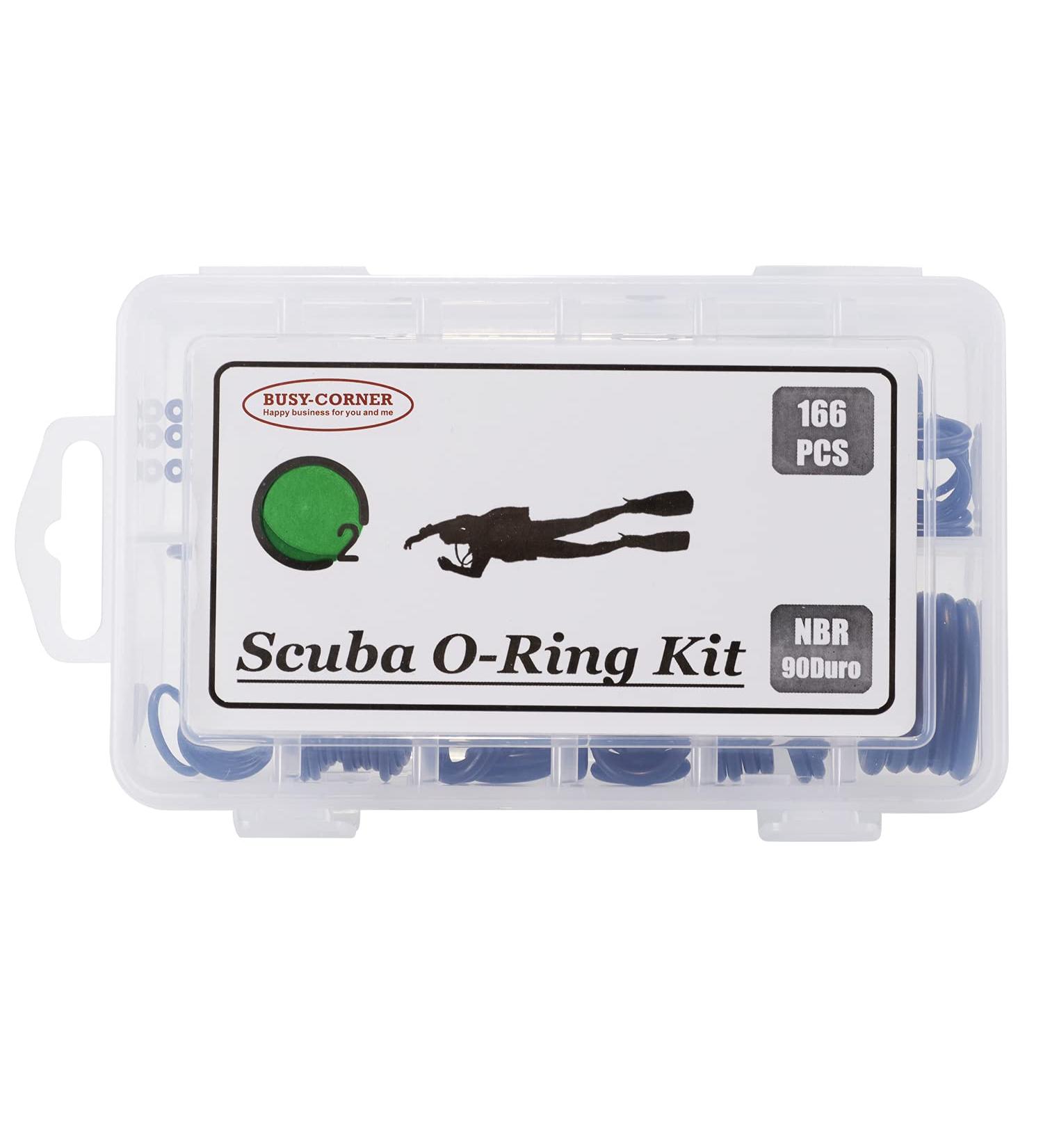 166 Piece Scuba O-Ring Kit for Dive Hoses & Gear - Durable Synthetic Rubber O-Rings for Scuba Tanks - Dive Equipment Essential - Buy Online on GoSupps.com