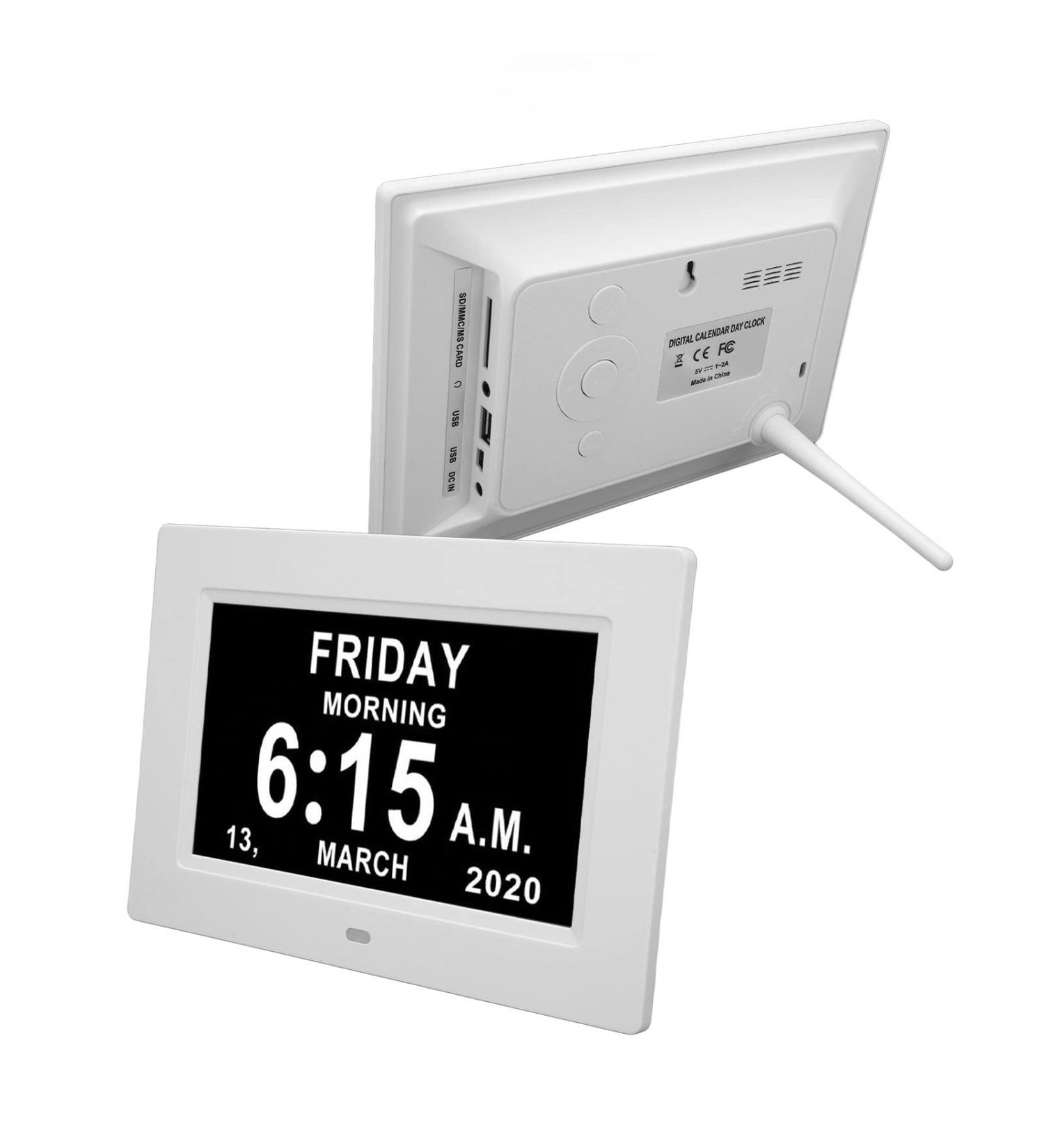 2023 7-Inch Digital Calendar Day Clock for Seniors | Extra Large Screen Automatic Electronic Day Watch (EU Plug) - Buy Online on GoSupps.com