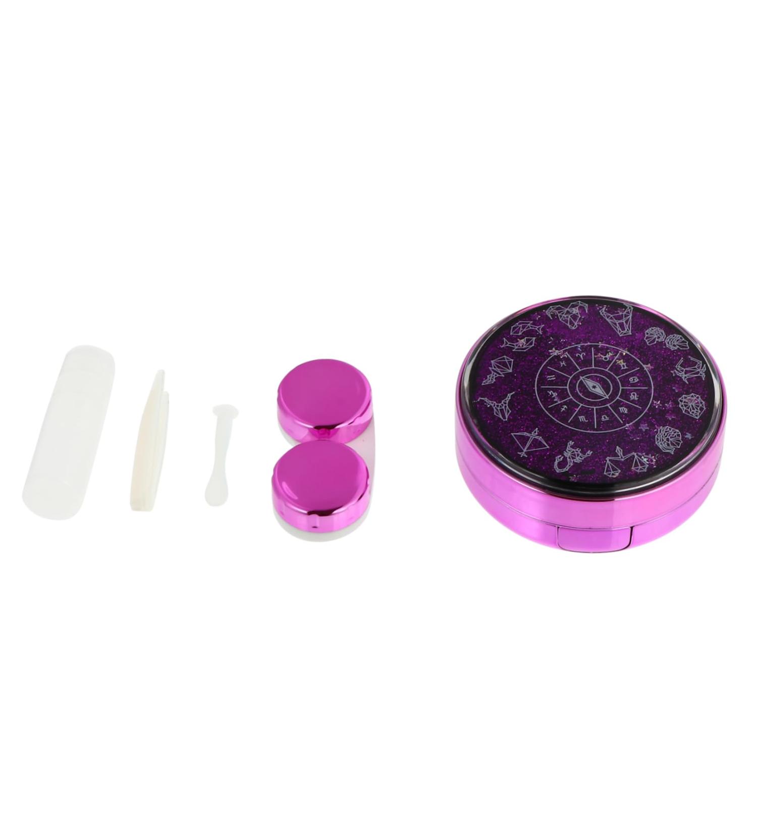 Homsfou Contact Lens Container Set - Travel-Friendly Storage Case for Contacts - Compact & Convenient Suitcases in Violet - 7.5x3cm - Buy Online on GoSupps.com