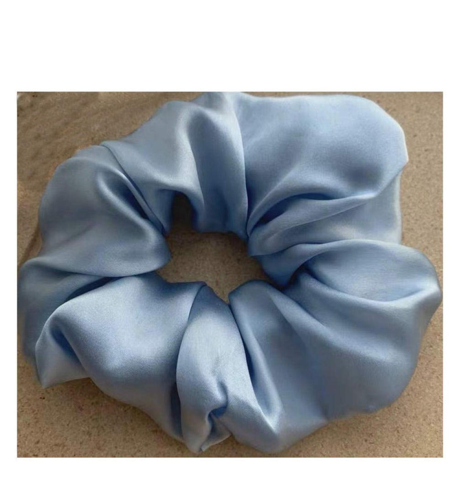 Cushions natural mulberry lide hair jewelry head flower 6cm width side column silly hair tie hair tie hair tie hand-sealed-gray blue