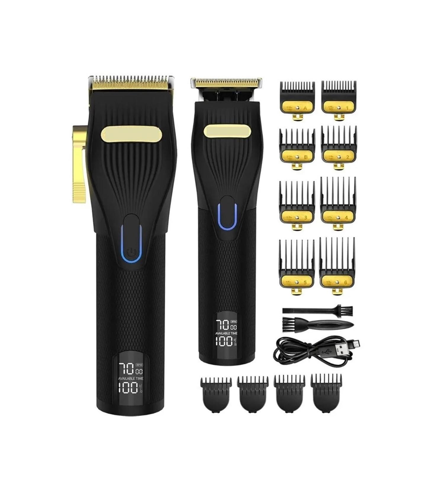 Buy Razors Hair Clippers & Trimmers - Ceramic T-Blade Cordless Haircut Set with 12 Guide Combs | Rechargeable 2000mAh/1200mAh - International Shipping Available - Buy Online on GoSupps.com